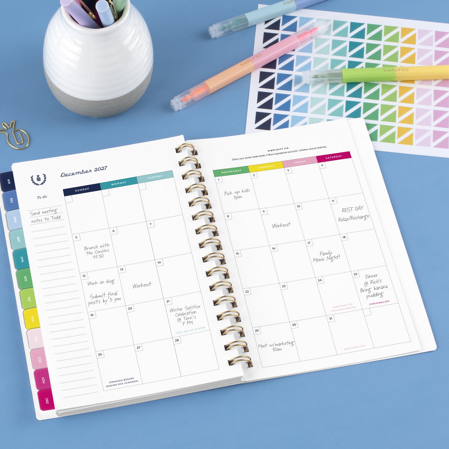 Simplified by Emily Ley for AT-A-GLANCE 2027 Weekly Monthly Planner, Happy Stripe, Small, 5 1/2in x 8 1/2in - Image 4