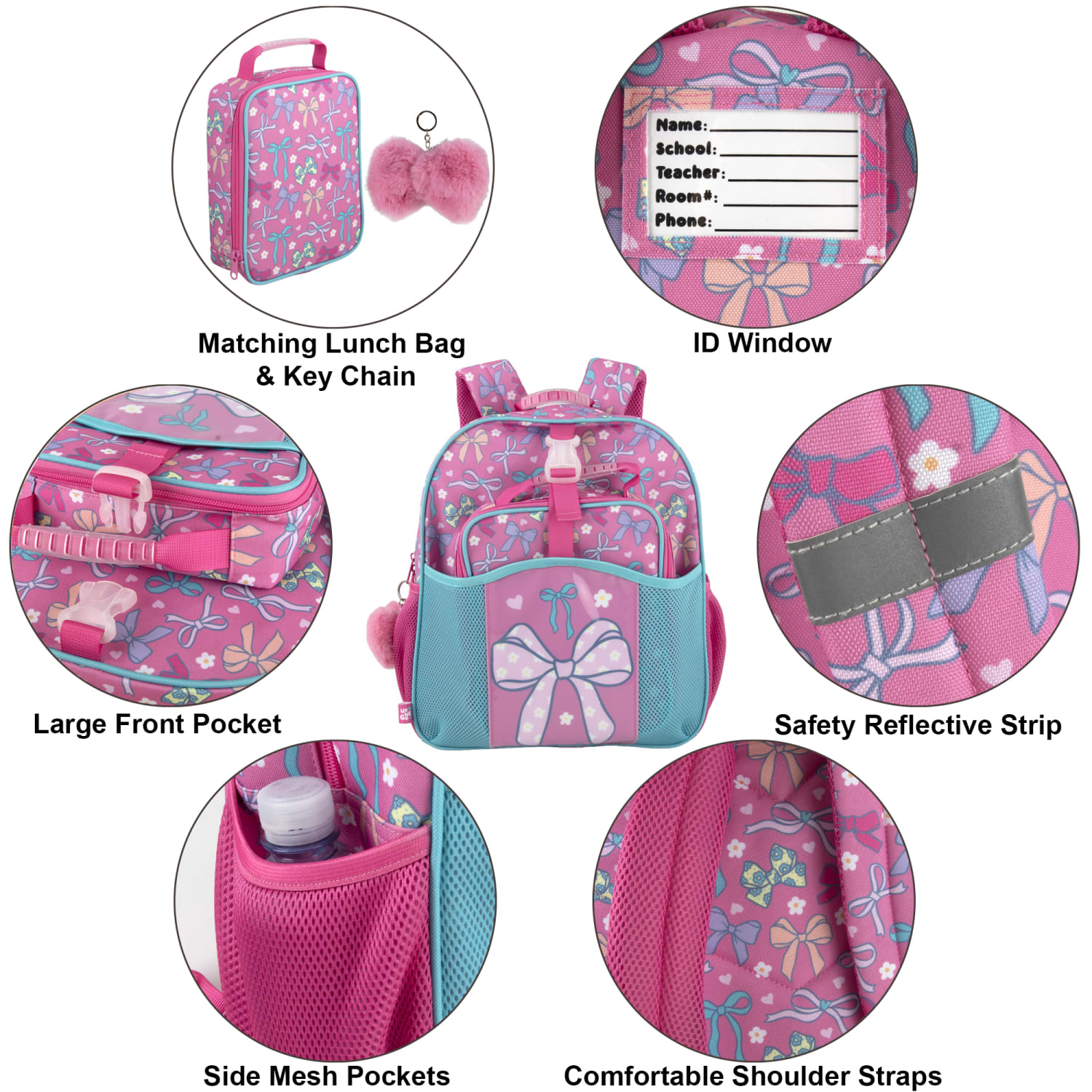 Up We Go 3-Piece Backpack Set, Bows, Total Qty 1 - Image 3