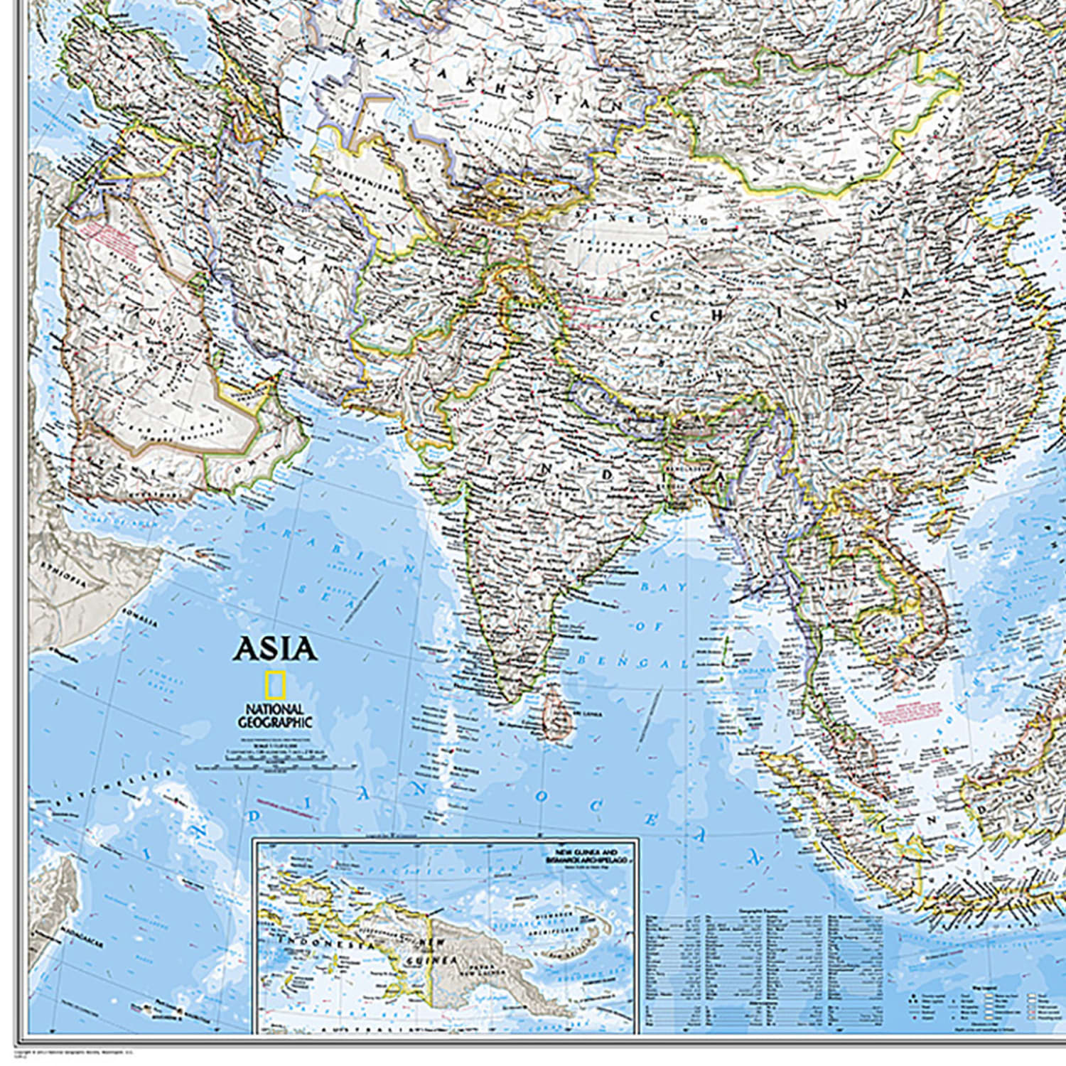 National Geographic Asia Classic Map, Laminated - Image 4
