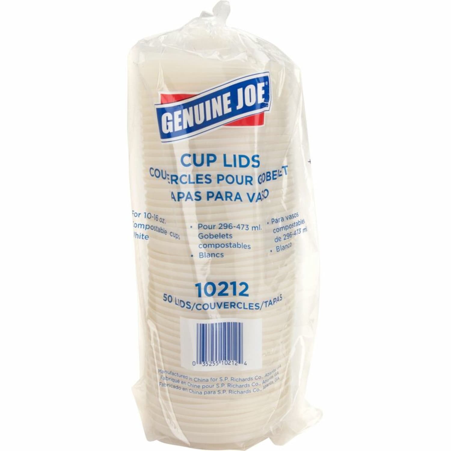 Genuine Joe Vented Hot Cup Lid - Polystyrene - White - 50 / Pack - Image 4