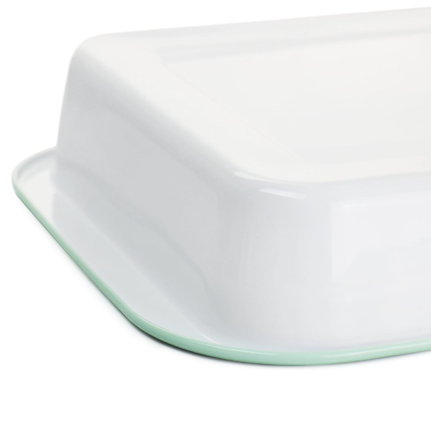 Martha Stewart Rectangular Container, 2-5/16inH x 13inW x 9inD, White/Mint - Image 3