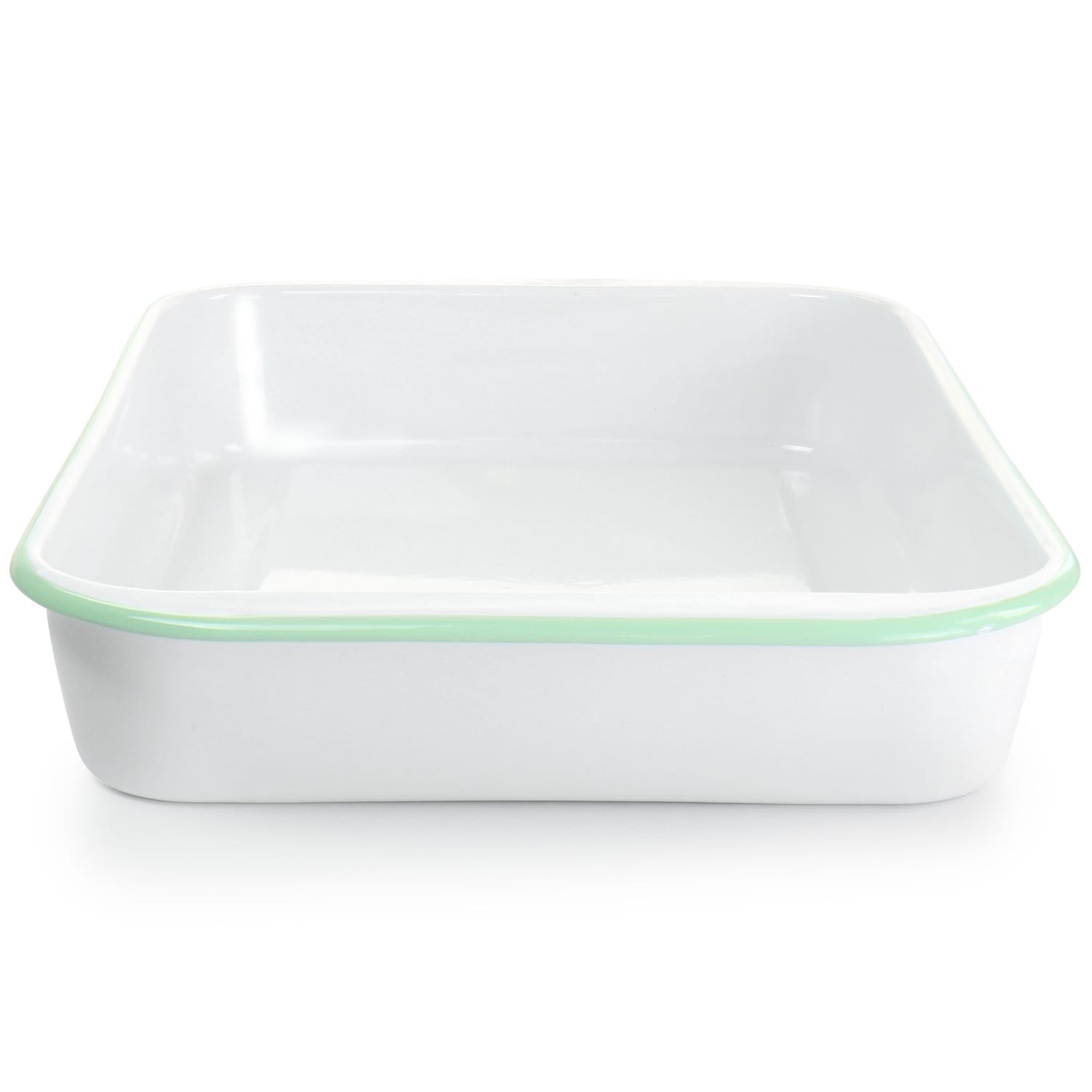 Martha Stewart Rectangular Container, 2-5/16inH x 13inW x 9inD, White/Mint - Image 6
