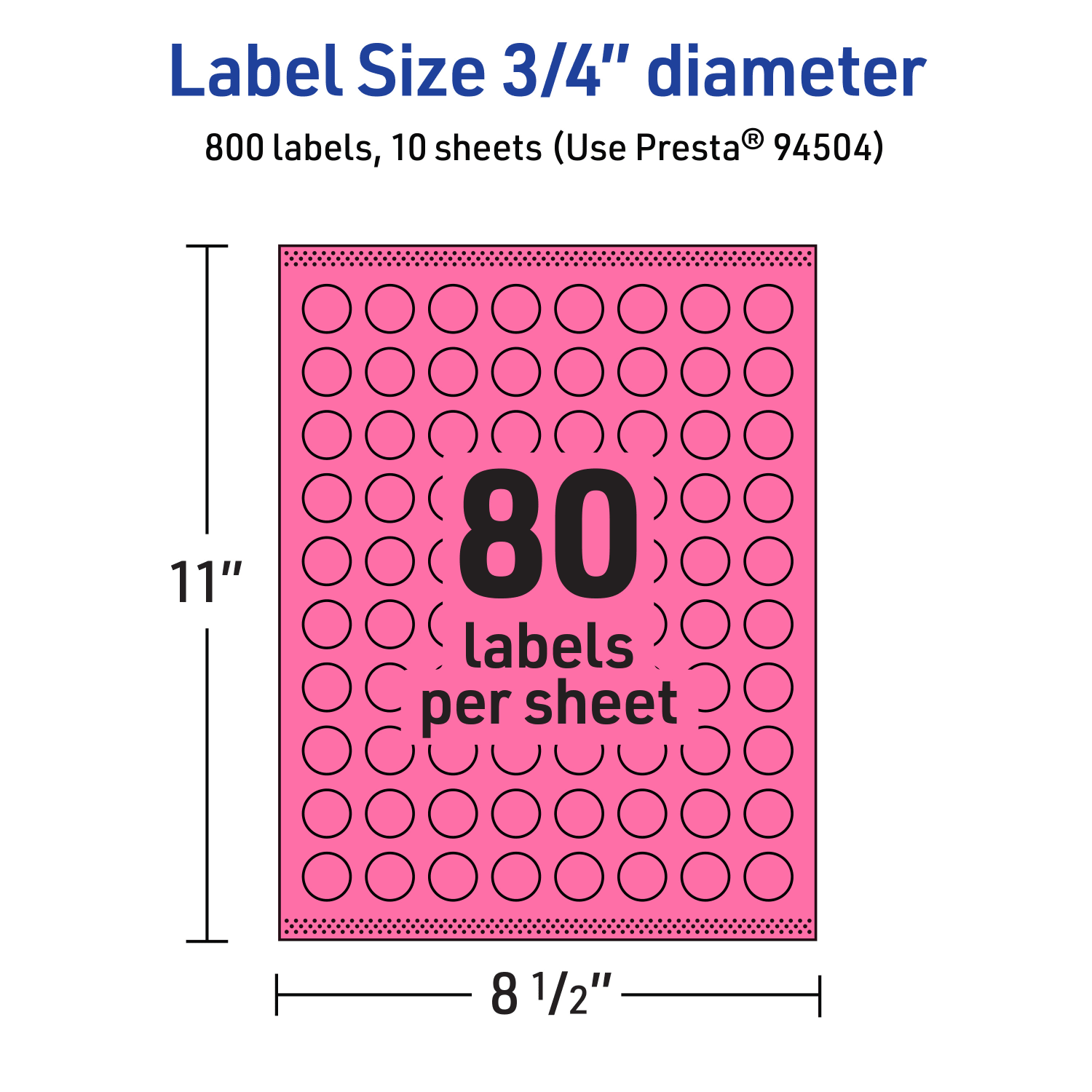 Avery Print-To-The-Edge Labels With Sure Feed Technology And Easy Peel Label Feature, 94504-BPP10, Round, 3/4in, Matte Bright Pink, Pack of 800 - Image 6