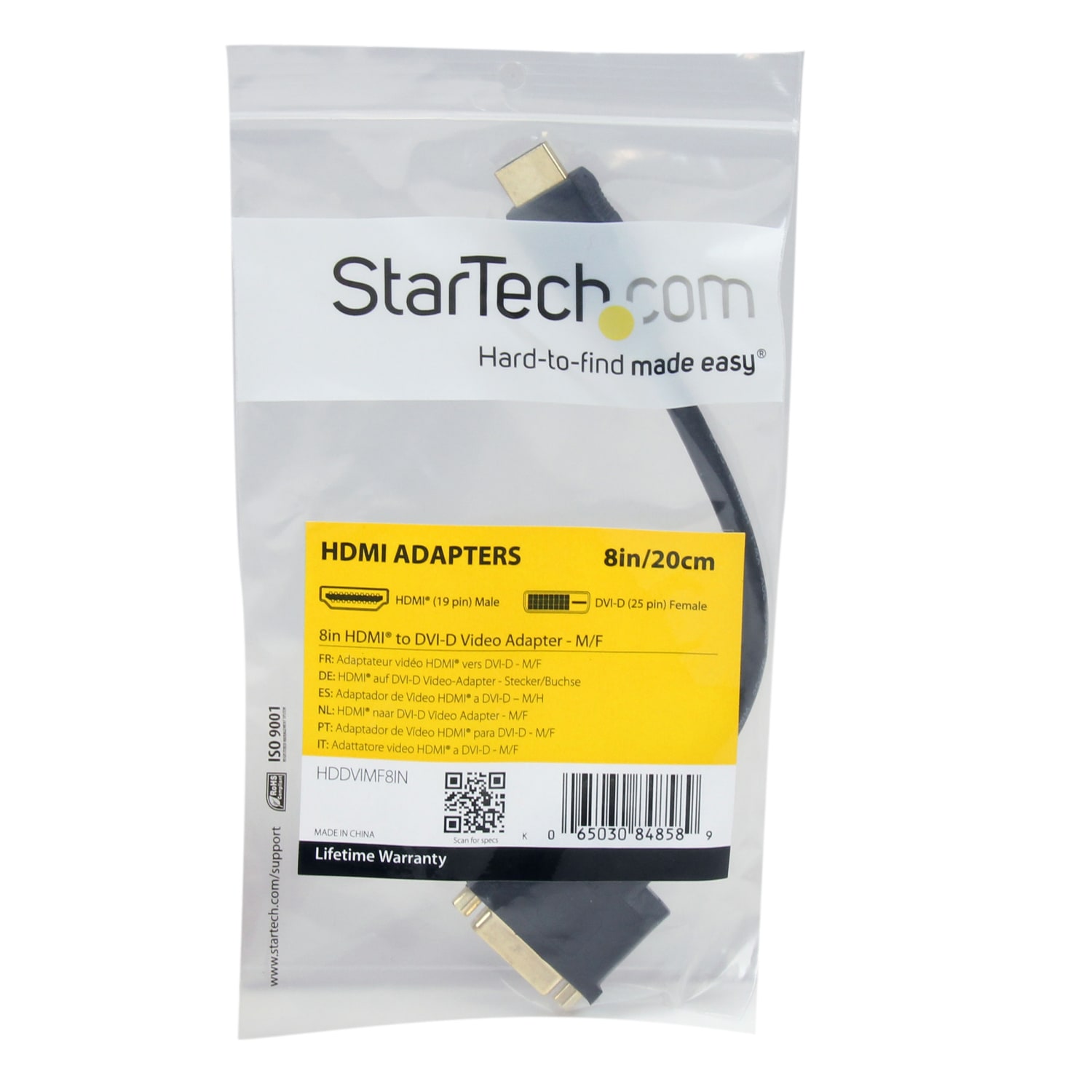 StarTech.com 8in HDMI to DVI-D Video Cable Adapter - HDMI Male to DVI Female - 8in DVI/HDMI Video Cable  - HDDVIMF8IN - Image 6