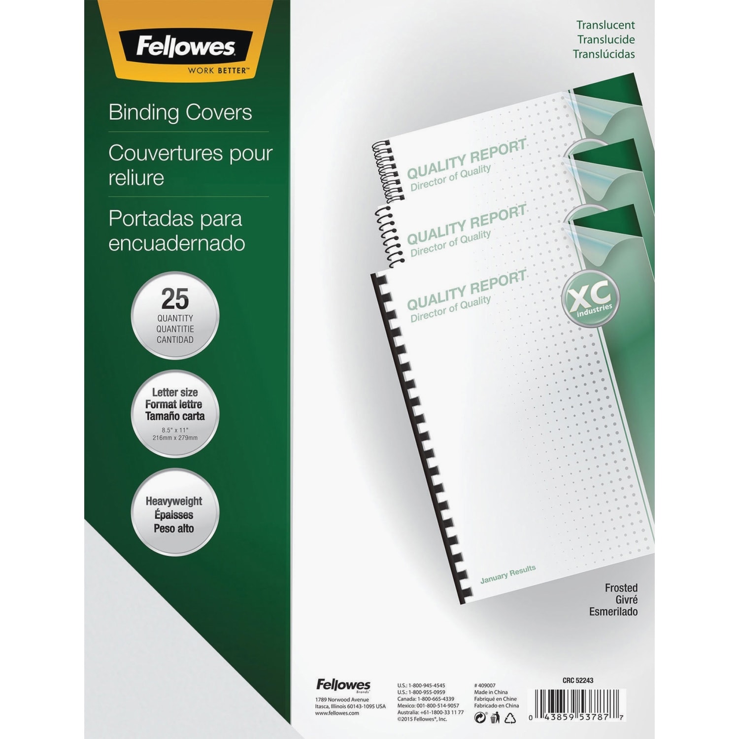 Fellowes Futura Premium Heavyweight Binding Covers, 8 1/2in x 11in, Frosted, Pack Of 25 - Image 3