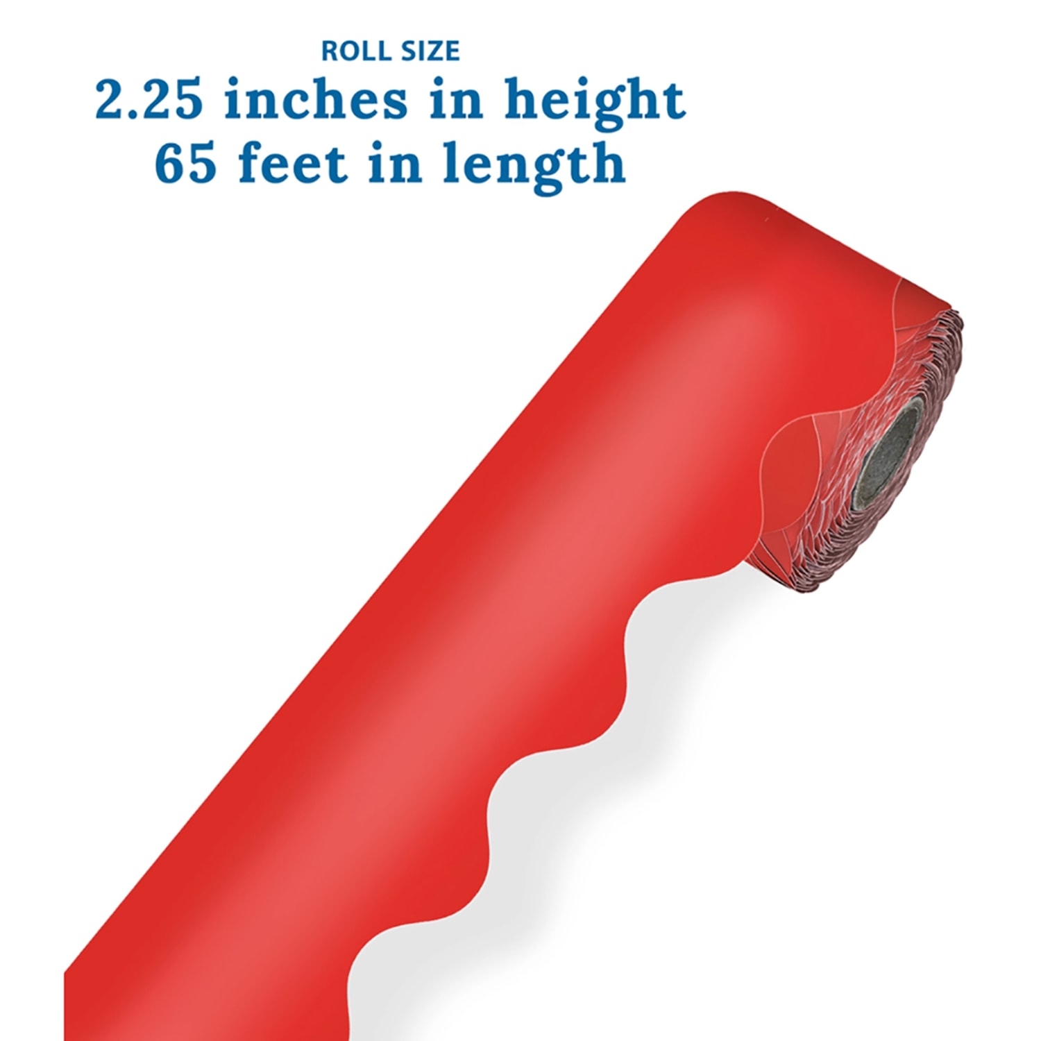 Carson Dellosa Education Rolled Scalloped Borders, Red, 65ft Per Roll, Pack Of 3 Rolls - Image 4