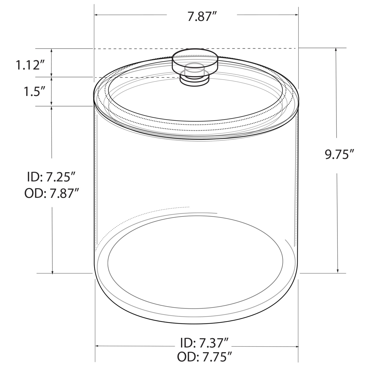 Azar Displays Small Round Candy Bin With Acrylic Lid, 1.34 Gallons, Clear - Image 4