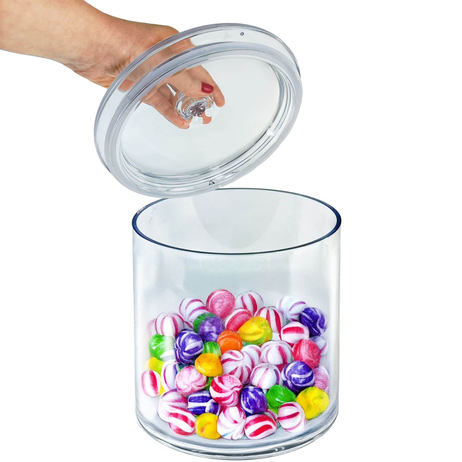 Azar Displays Small Round Candy Bin With Acrylic Lid, 1.34 Gallons, Clear - Image 5