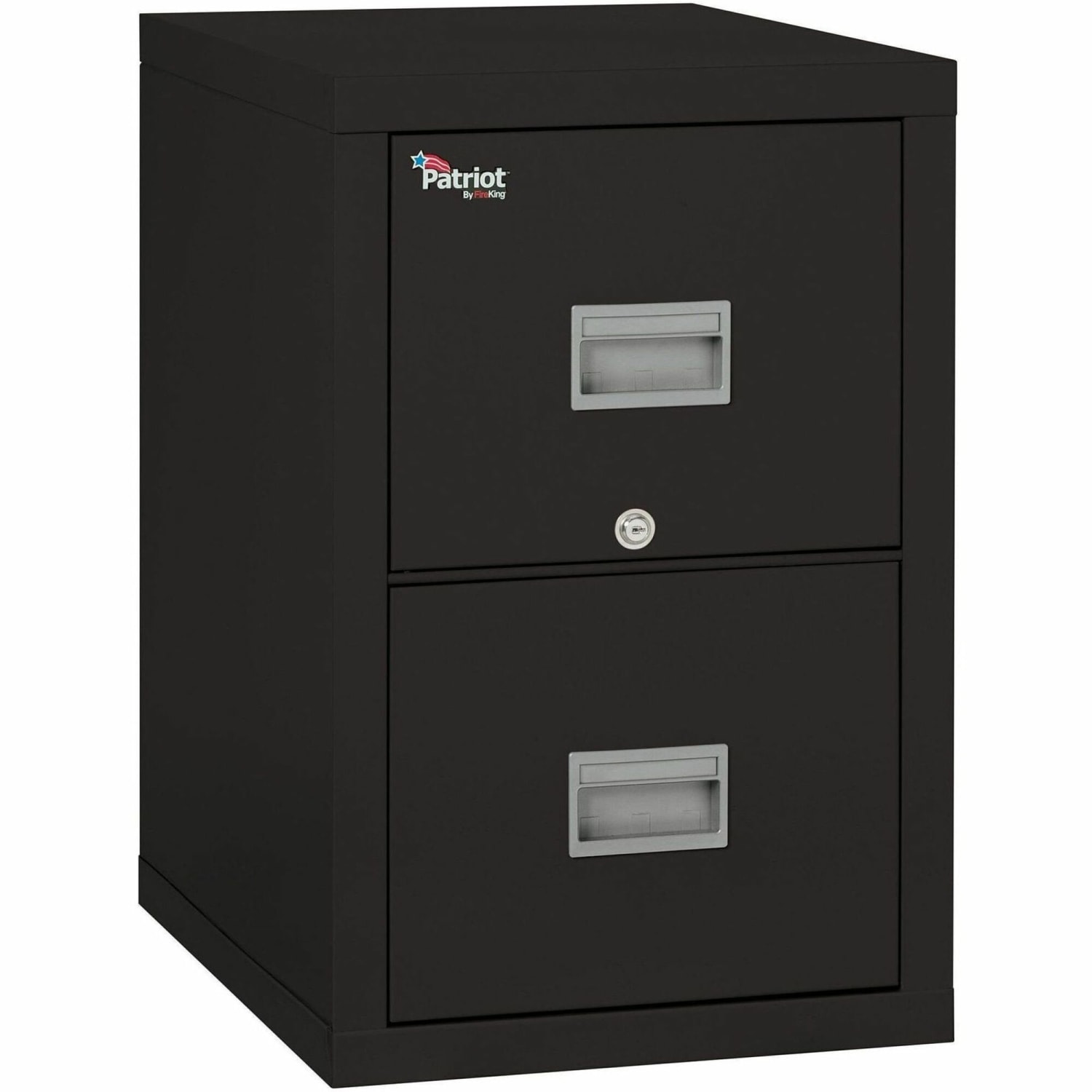 FireKing Patriot 25inD Vertical 2-Drawer File Cabinet, Metal, Black, Dock-to-Dock Delivery - Image 3