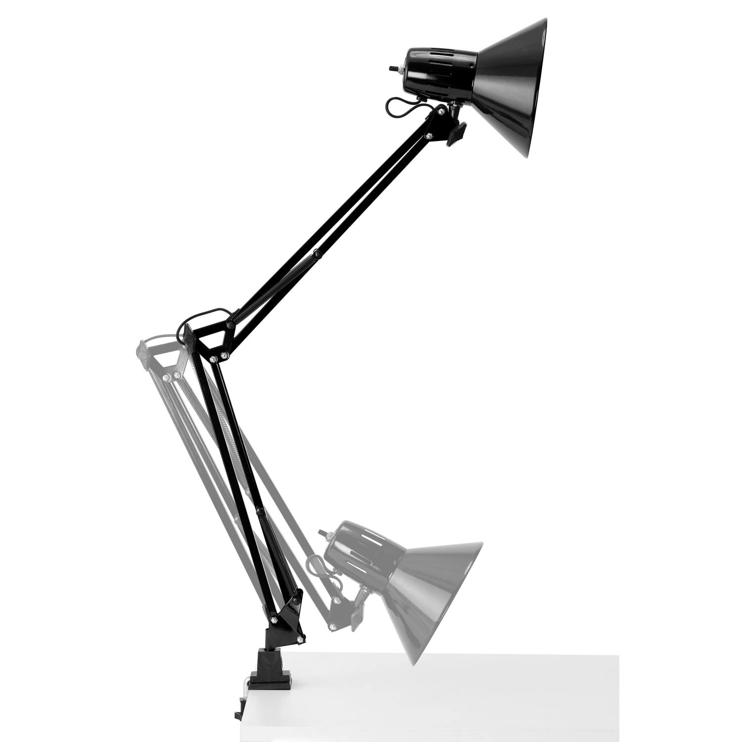 Bostitch Swing Arm LED Desk Lamp With Clamp, 36inH, Black - Image 3