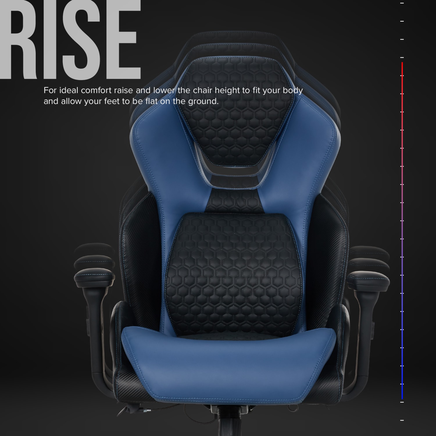 Shaquille ONeal Sciron Big  Tall Ergonomic High Back Vegan Leather Executive Gaming Office Chair BlackBlue PopularChairscom