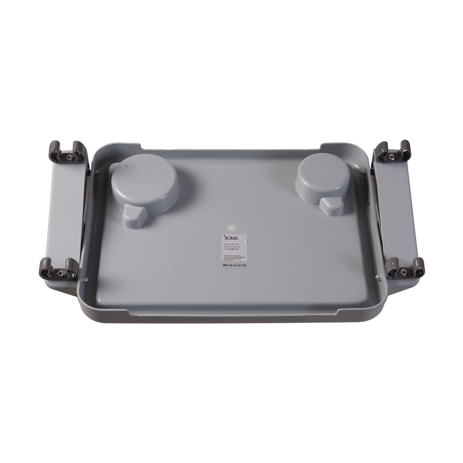 DMI Folding Walker Tray With Cup Holders, 16in x 11in, Gray - Image 3