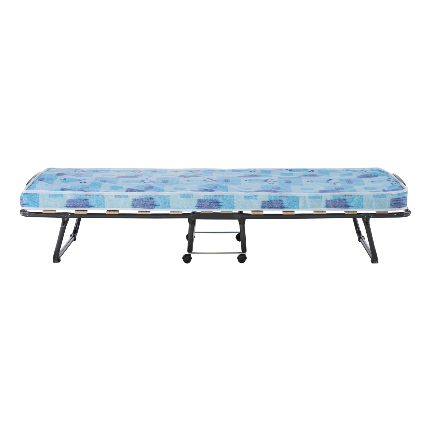 Linon Tilden Folding Bed, 15inH x 31-1/2inW x 74-13/16inD, Blue/White - Image 3