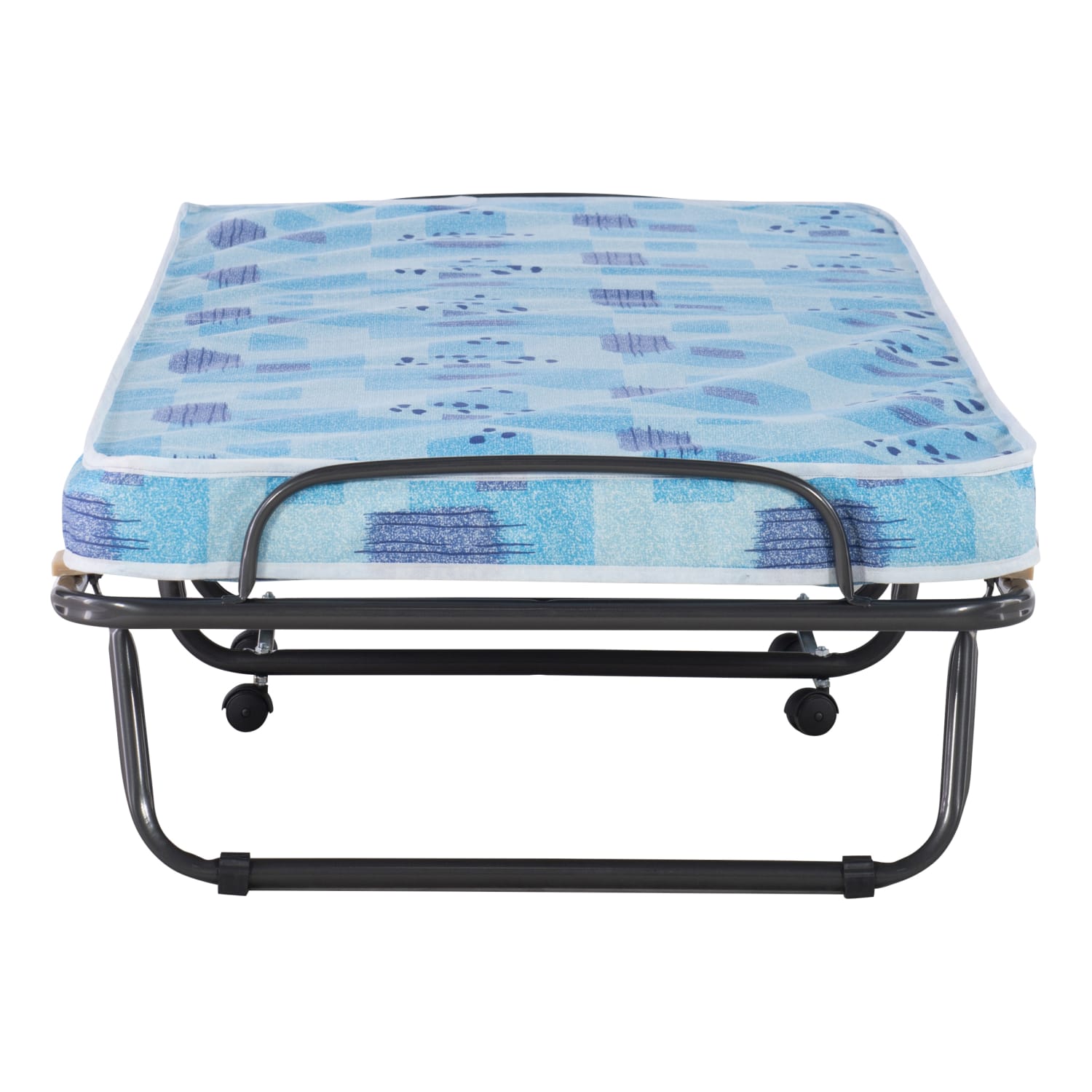Linon Tilden Folding Bed, 15inH x 31-1/2inW x 74-13/16inD, Blue/White - Image 4
