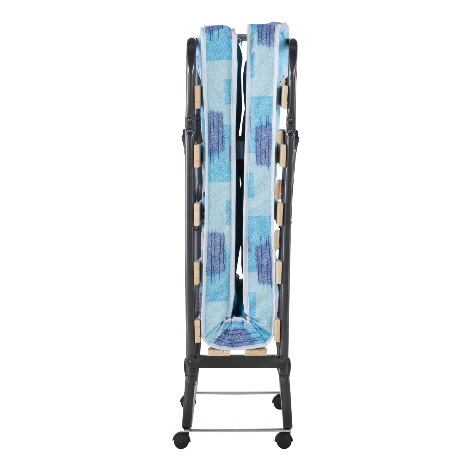 Linon Tilden Folding Bed, 15inH x 31-1/2inW x 74-13/16inD, Blue/White - Image 6