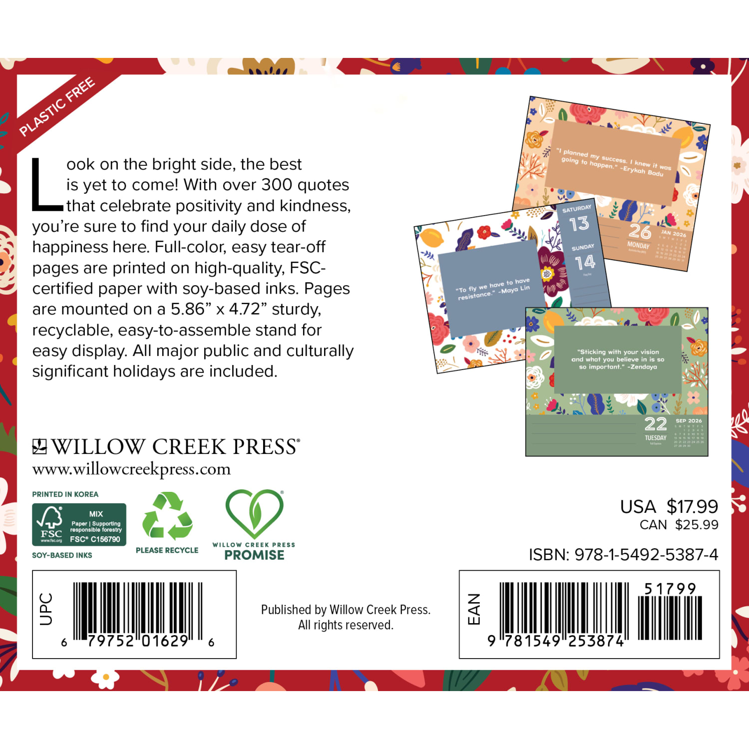 2026 Willow Creek Press Page-A-Day Daily Desk Calendar, 6-1/4in x 5-1/2in, 365 Days of Positivity, January To December, 53874 - Image 6