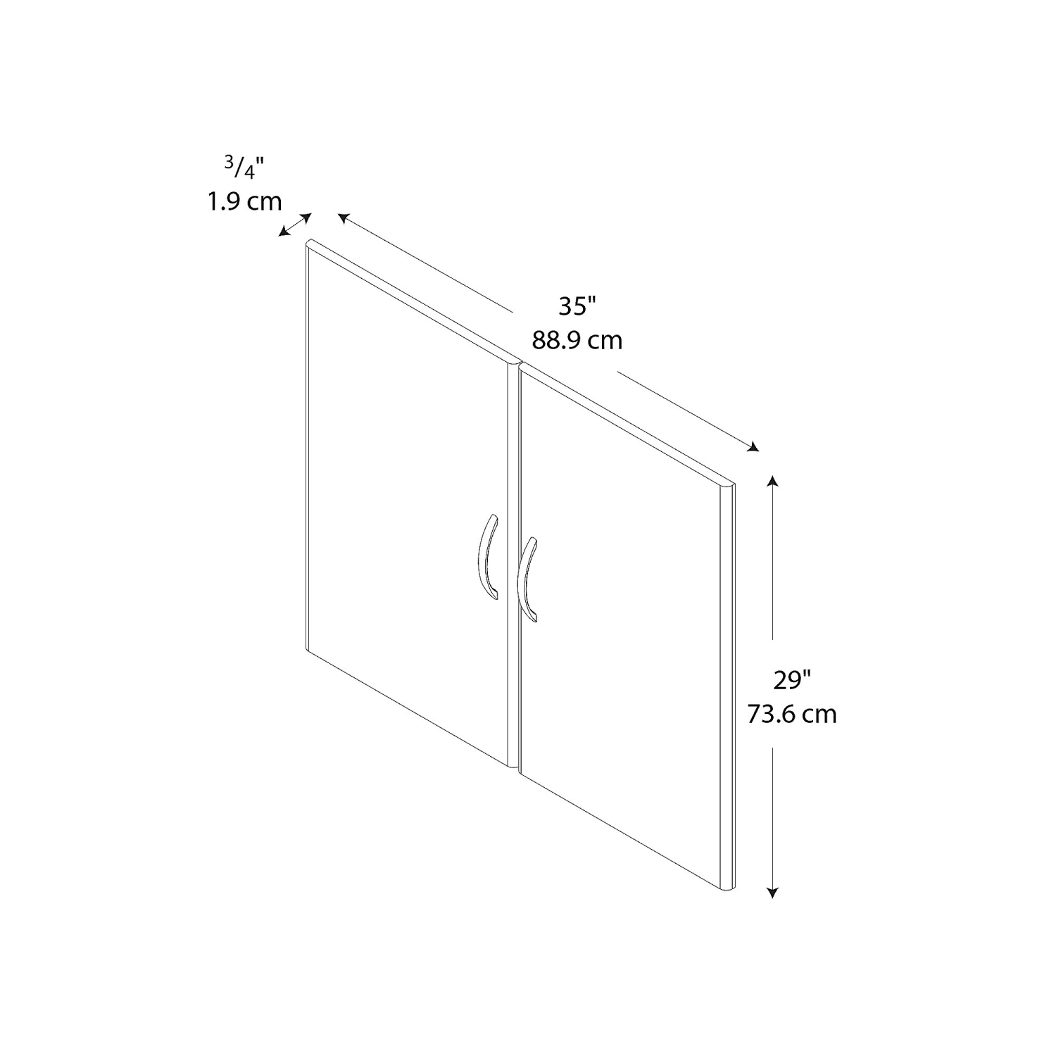 Bush Business Furniture Components Half-Height 2 Door Kit, Mahogany, Standard Delivery - Image 3