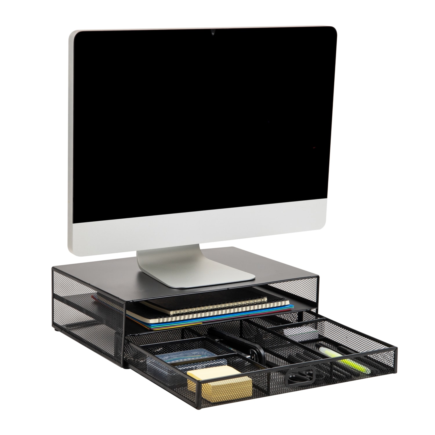 Mind Reader Monitor Stand with All Supplies included, Black - Image 3