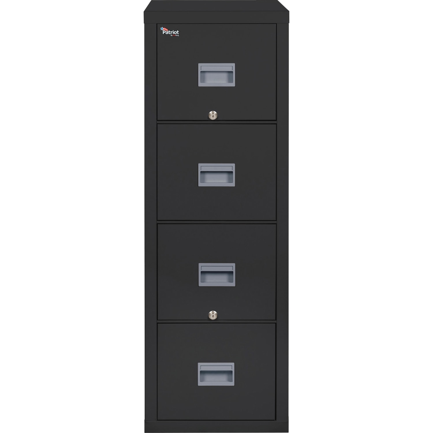 FireKing Patriot 31-5/8inD Vertical 4-Drawer Letter-Size File Cabinet, Black, Dock-to-Dock Delivery - Image 3