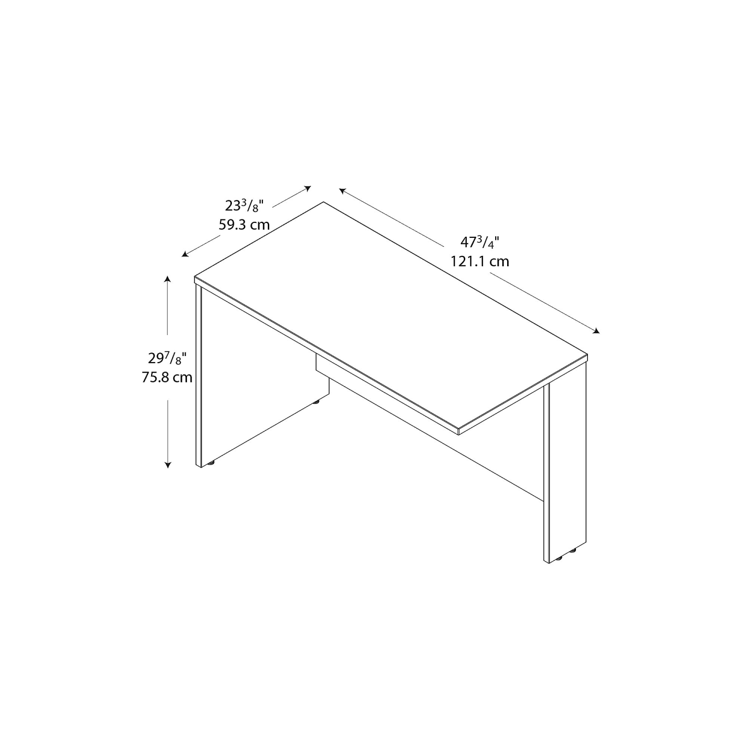 Bush Business Furniture Series C Components Return Bridge, 48inW, Mahogany, Standard Delivery - Image 3