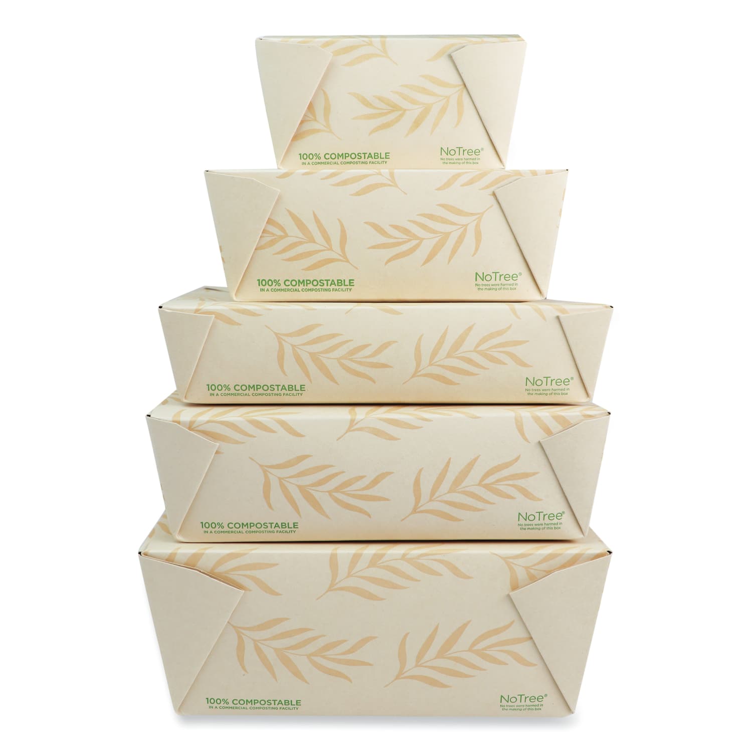 World Centric NoTree Folded Takeout Containers, 26 Oz, Natural, Pack Of 450 Containers - Image 3