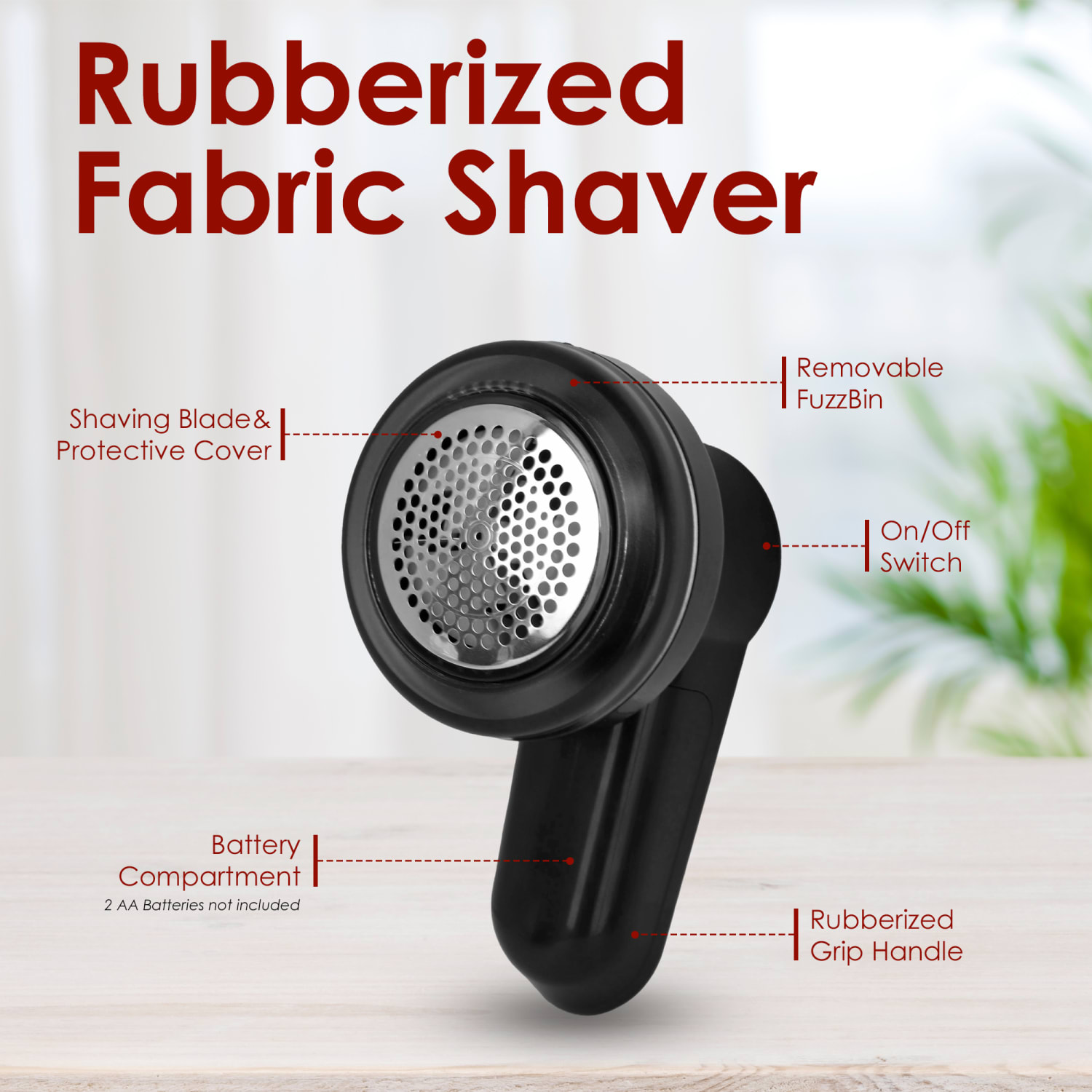 Smartek Rubberized Fabric Shaver, 6in, Black - Image 6