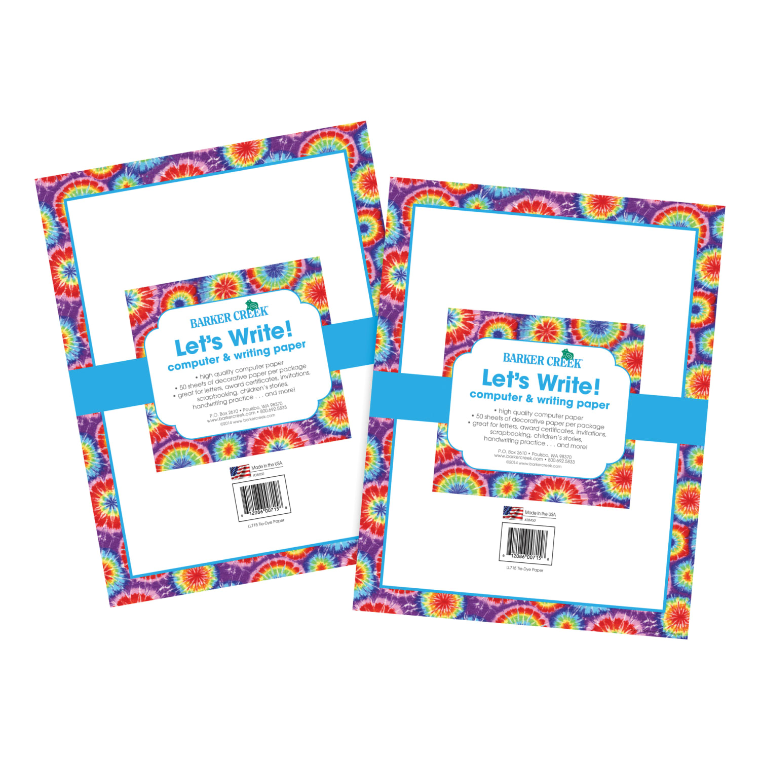 Barker Creek Computer Paper, Letter Paper Size, 60 Lb, Tie-Dye, 100 Sheets - Image 3