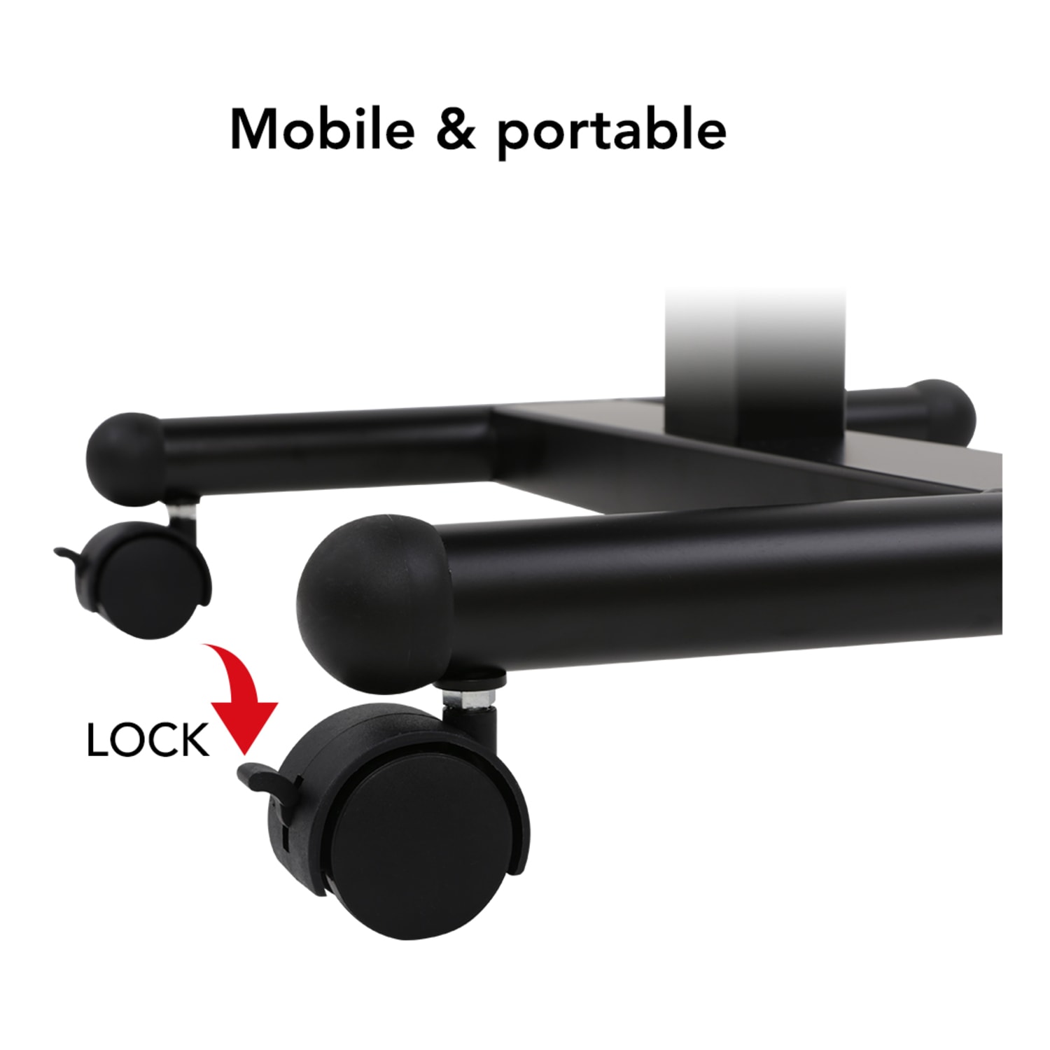 FlexiSpot MT3 Height-Adjustable Desk Mobile Workstation, 45inH x 23-5/8inW x 20-1/2inD, Black - Image 6