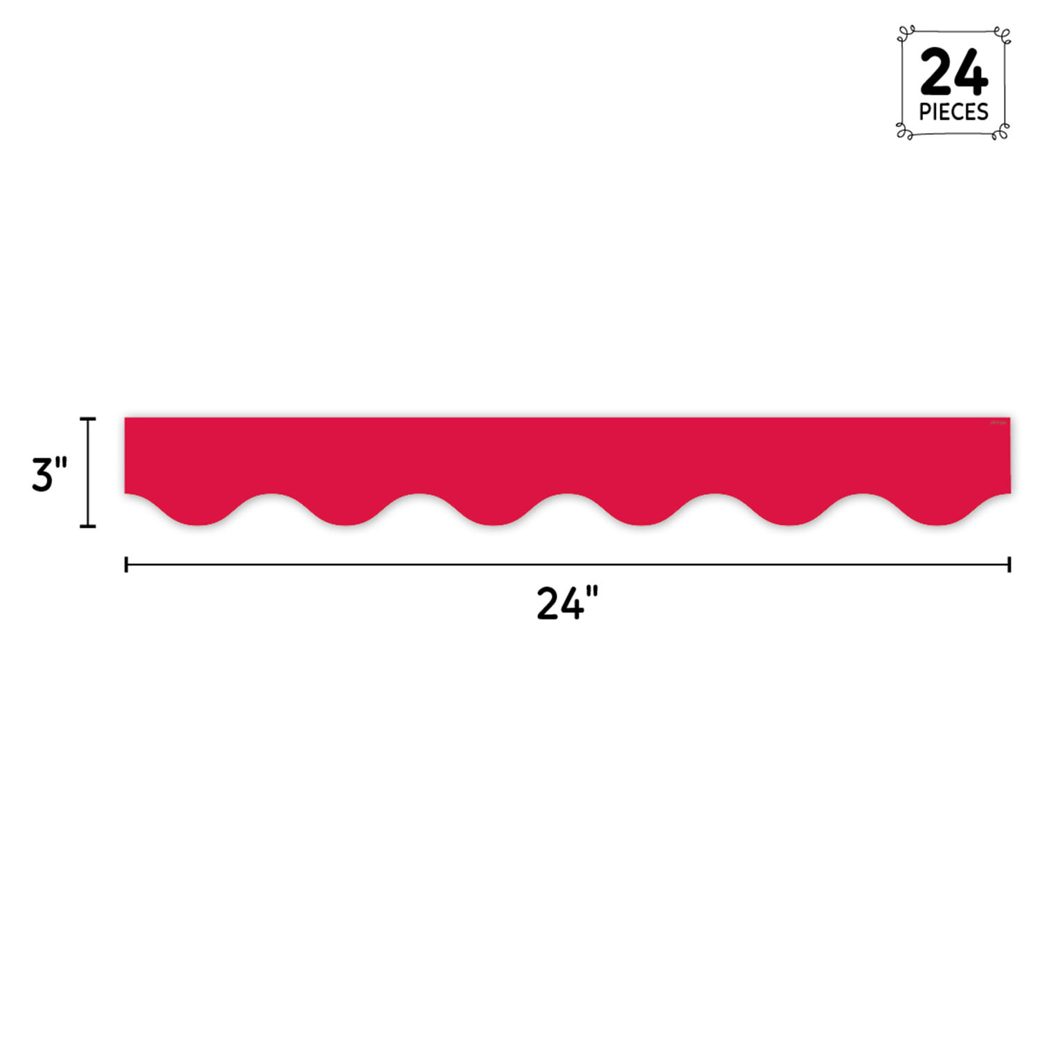 Creative Teaching Press EZ Border, 3in x 24in Strips, Core Decor Red Wavy, 48 Feet Per Pack, Set Of 3 Packs - Image 4