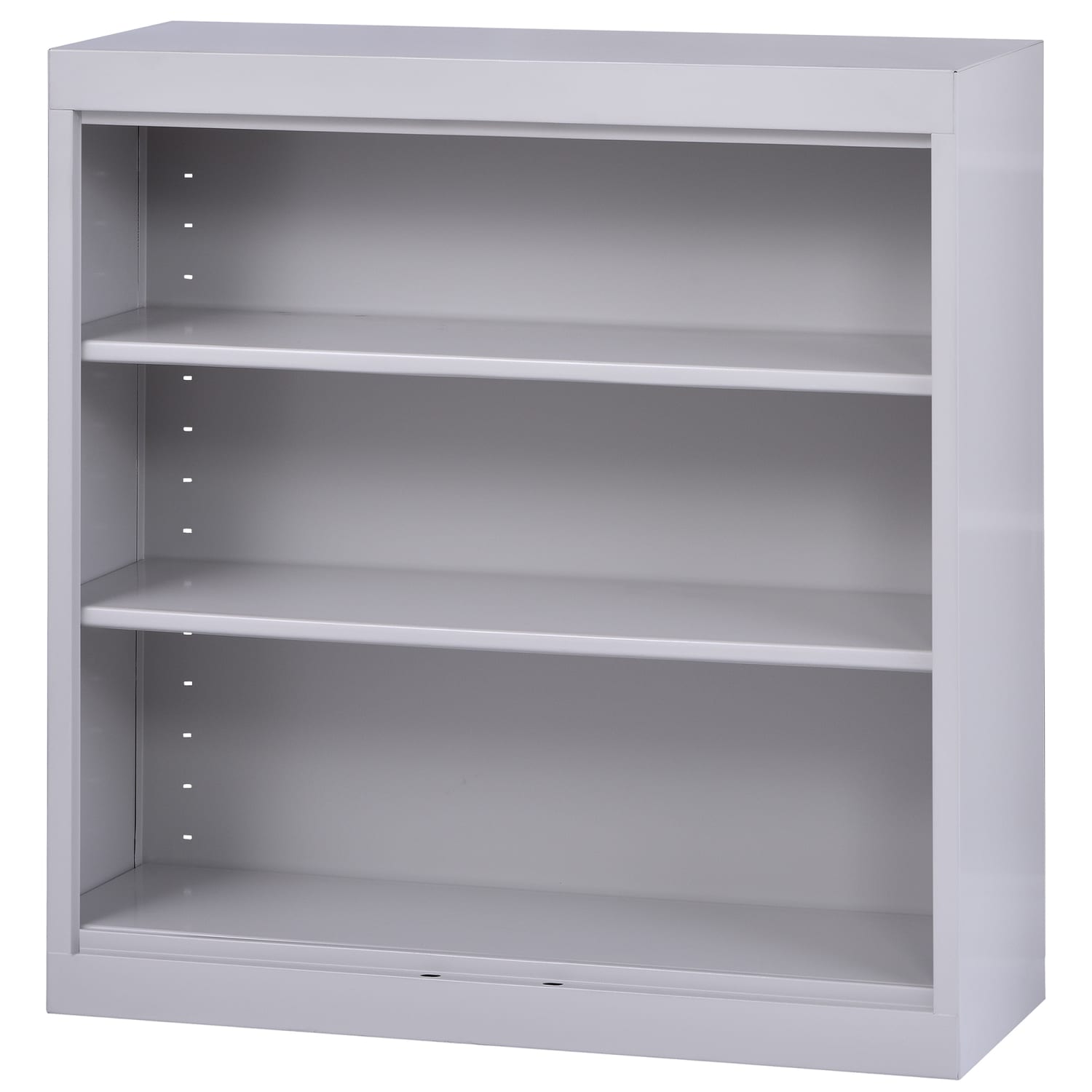 Sandusky 3-Shelf Welded Steel Bookcase, 36inH x 36inW x 12inD, Dove Gray - Image 3