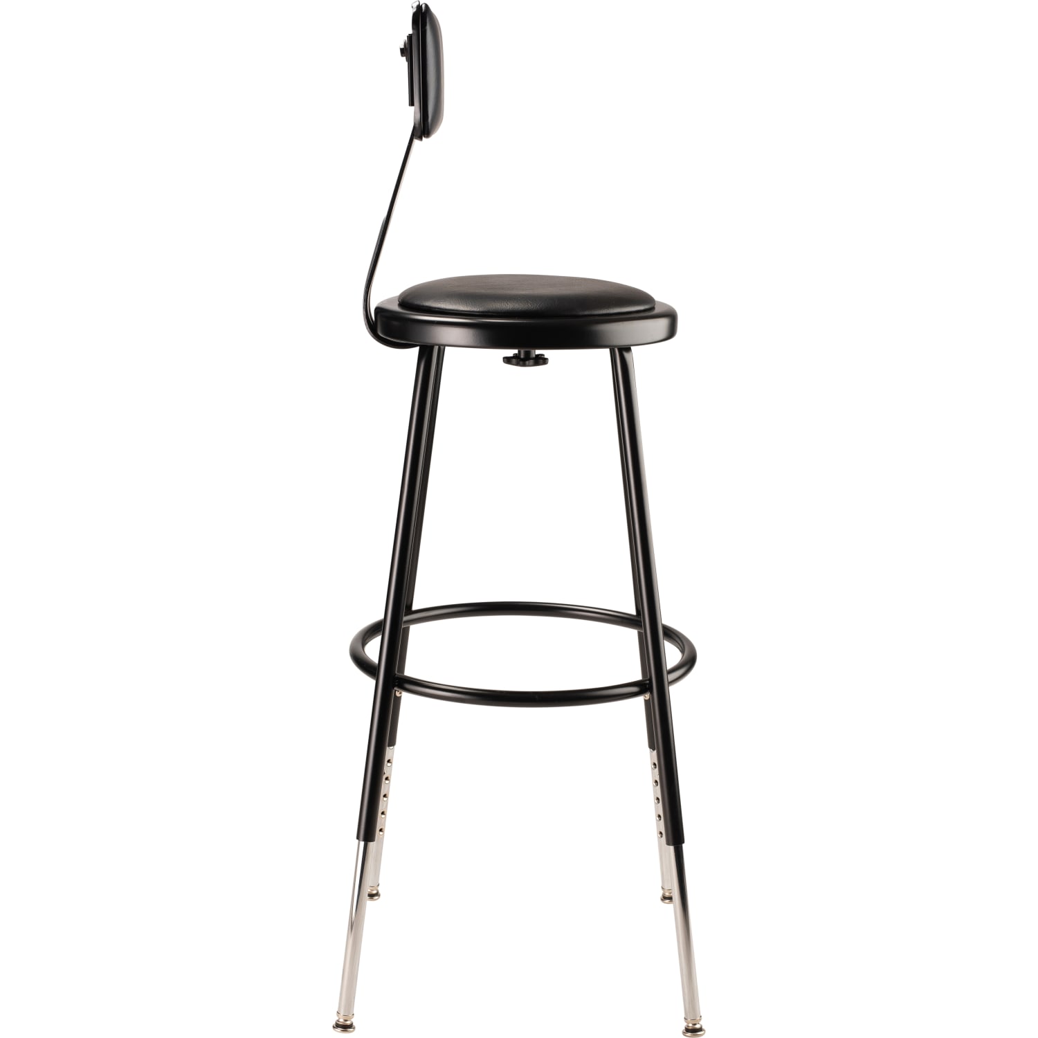 National Public Seating 6400H 10 Adjustable Height Stools With Backrests 25inH Black Set Of 4 Stools PopularChairscom