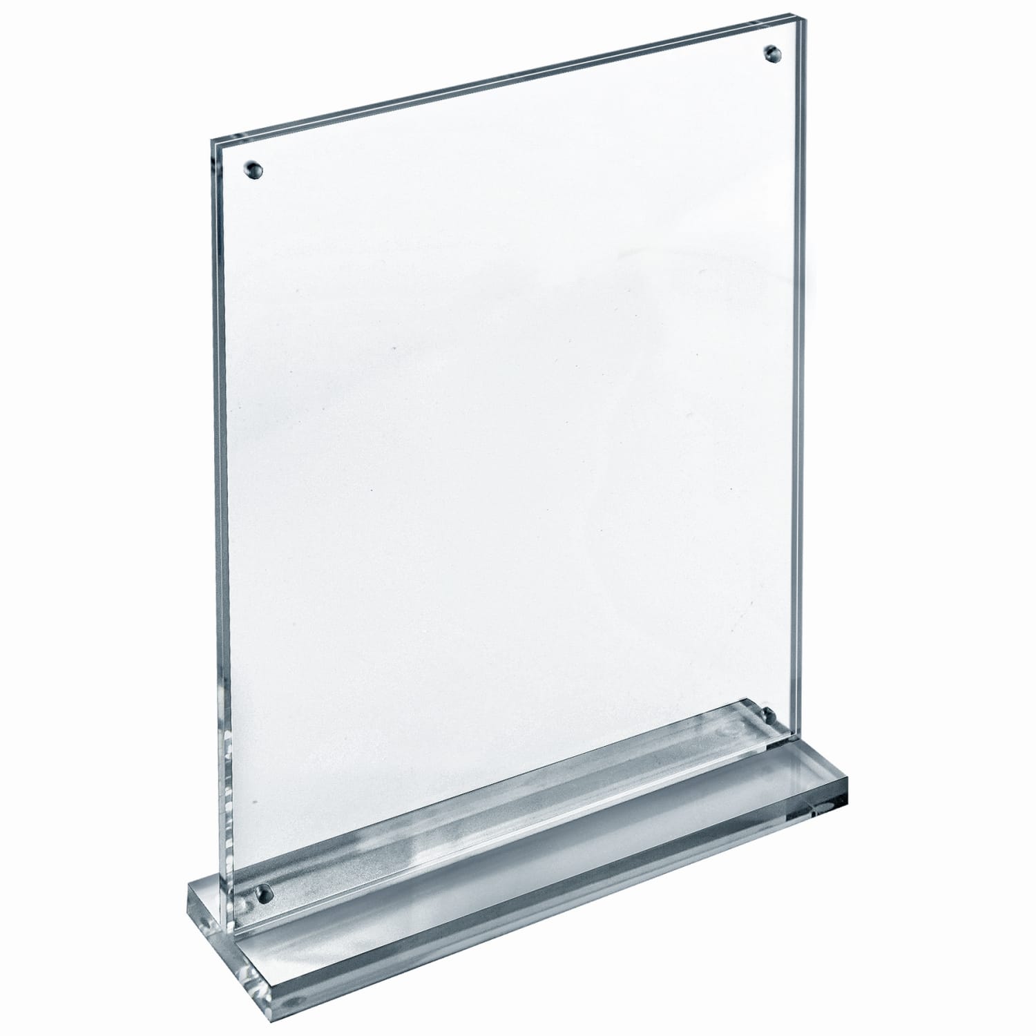Azar Displays Acrylic Vertical Slim Deluxe Block Frame, 11inH x 8-1/2inW x 3inD, Clear