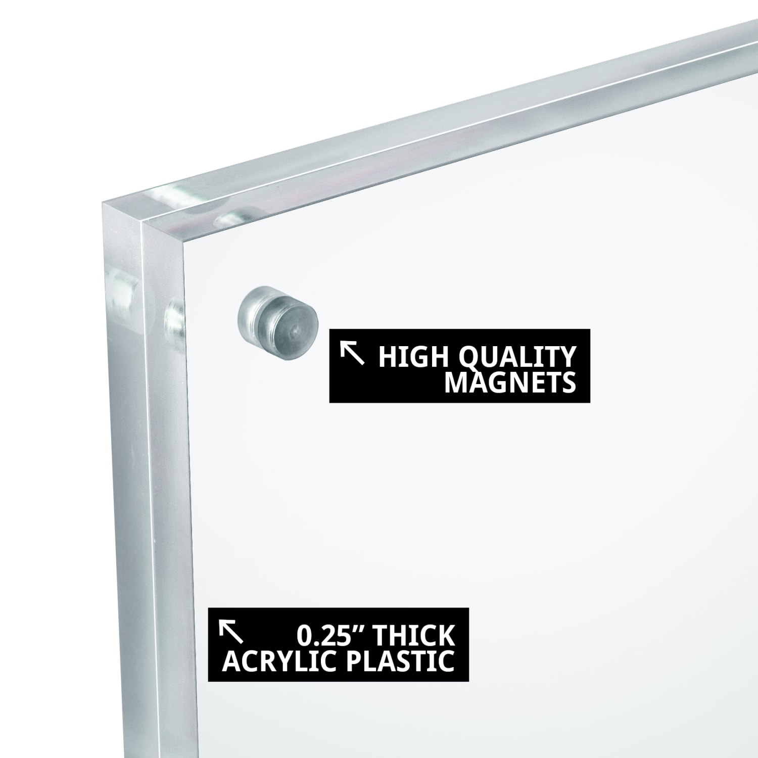 Azar Displays Acrylic Vertical Slim Deluxe Block Frame, 11inH x 8-1/2inW x 3'D, Clear - Image 5
