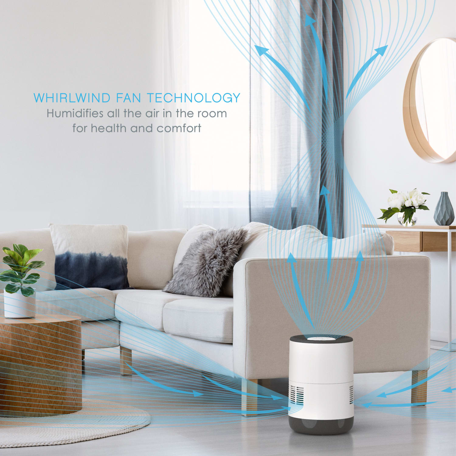 Pure Enrichment MistAire Eva 4-Speed Evaporative Humidifier, 13-1/2inH x 9-1/2inW x 9-1/2inD - Image 3