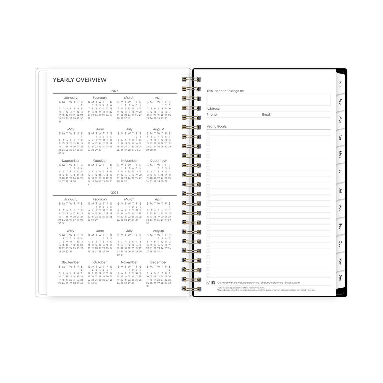 2027 Blue Sky Baccara Dark Weekly/Monthly Planning Calendar, 5x8, 0%, CYO, Jan-Dec, RY27 - Image 6