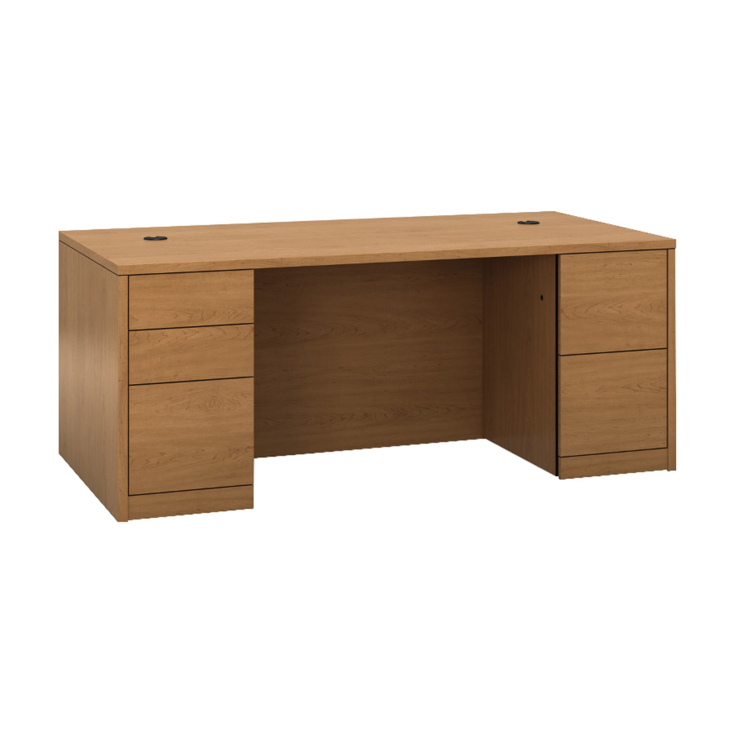 HON 10500 H105890 Pedestal Desk - 72in x 36in x 29.5in x 1.1in - 5 - Double Pedestal - Material: Wood - Finish: Harvest, Laminate