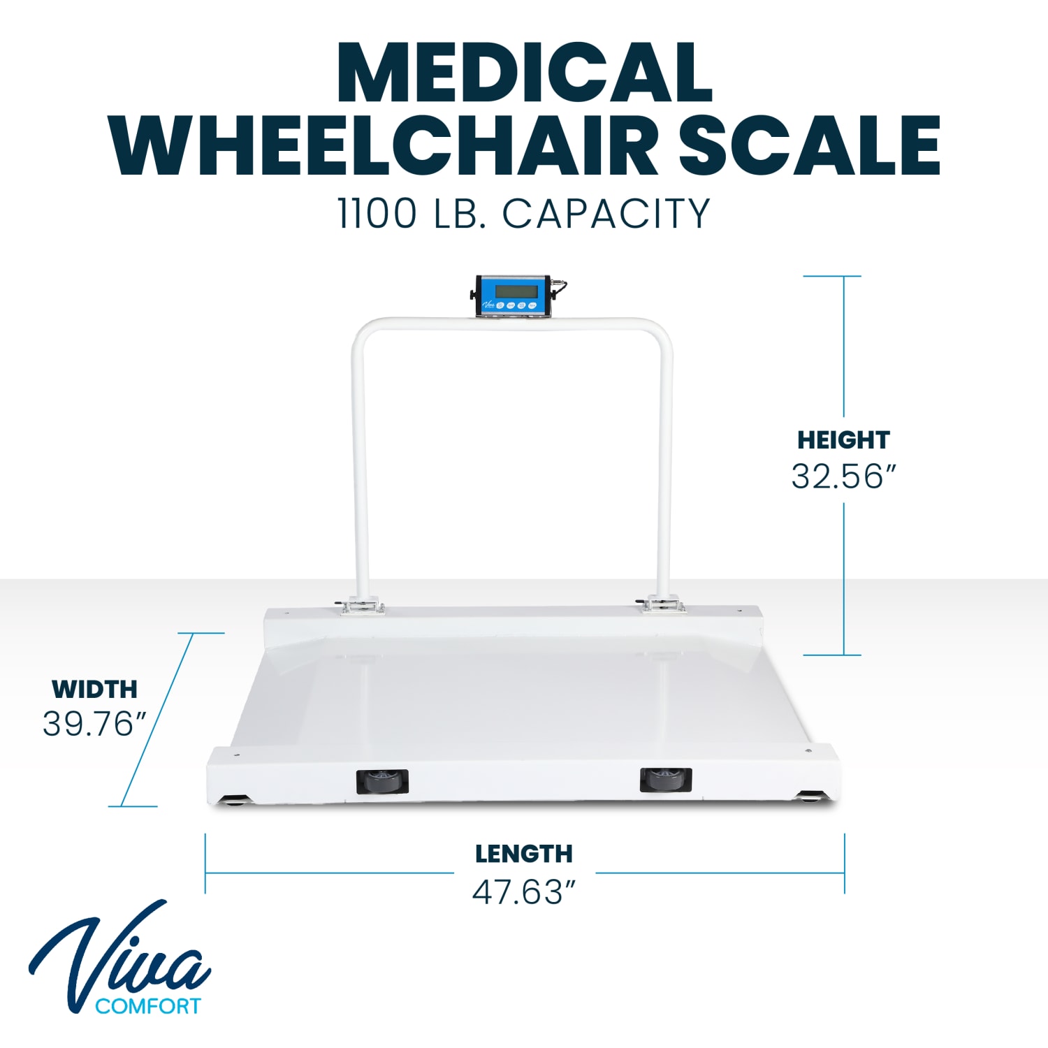 Vivacomfort Medical Wheelchair Scale, 1,000 Lb. Capacity - Image 3