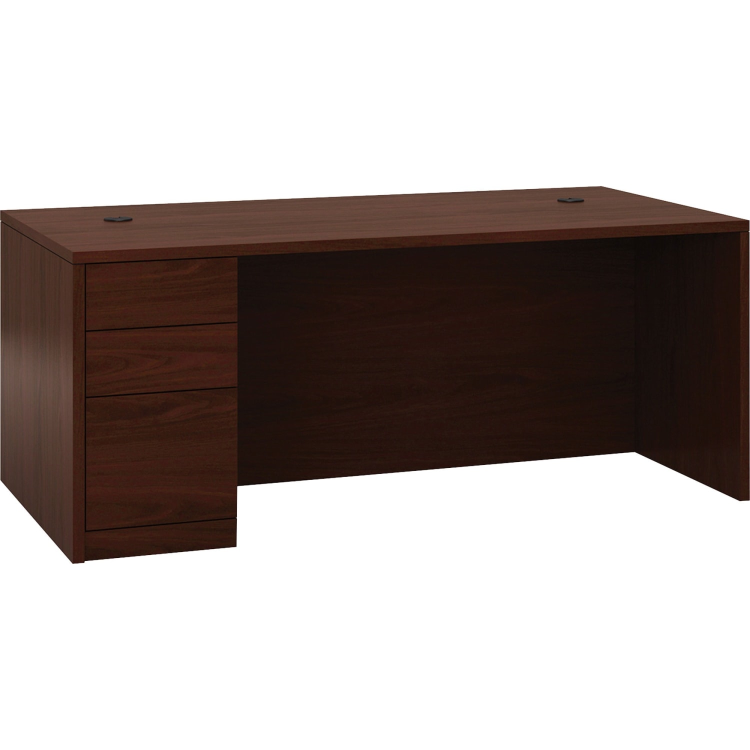 HON 10500 72in W Left-Pedestal Computer Desk, Mahogany - Image 3
