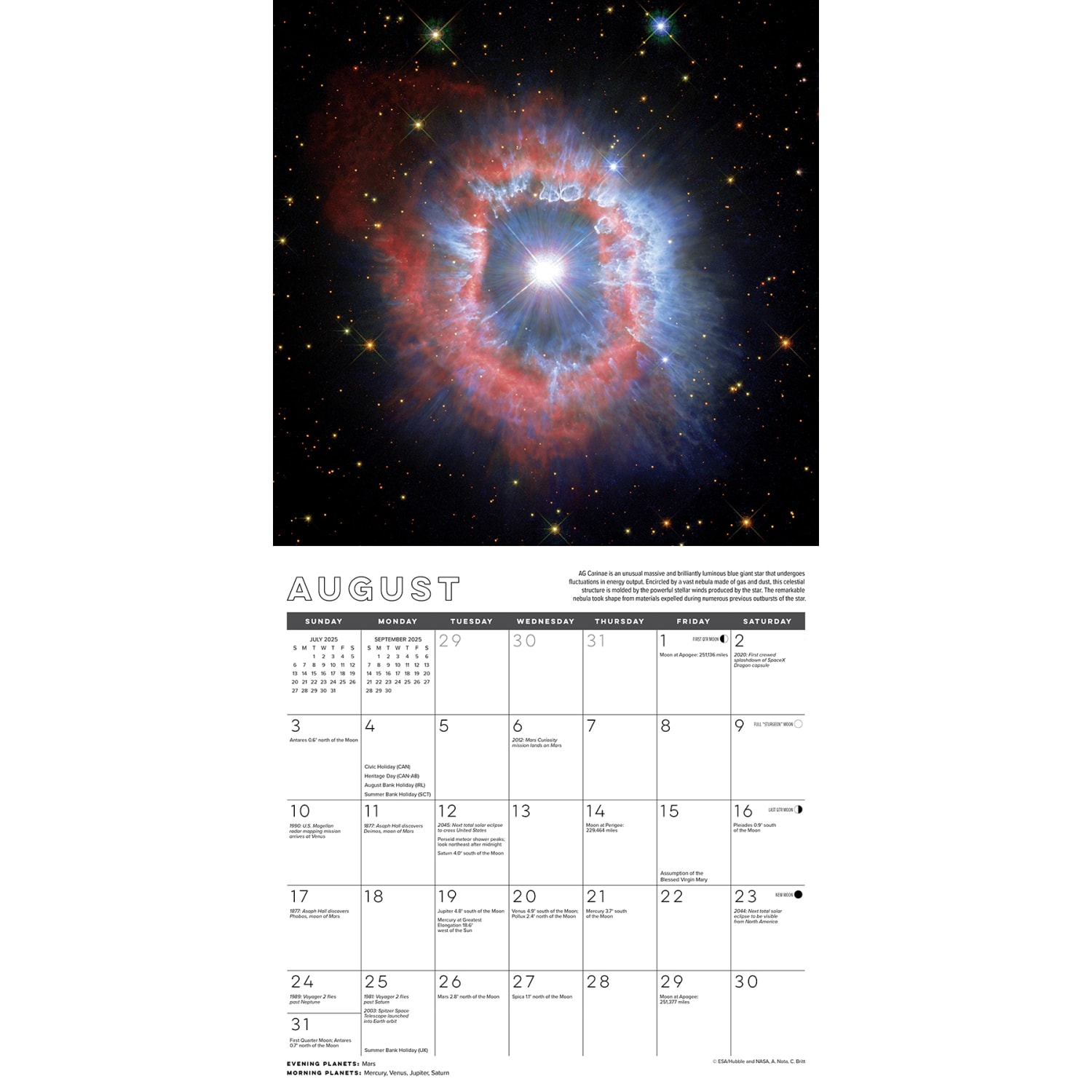 2025 Willow Creek Press Scenic Monthly Wall Calendar, 12in x 12in, Astronomy, January To December, 41475 - Image 3