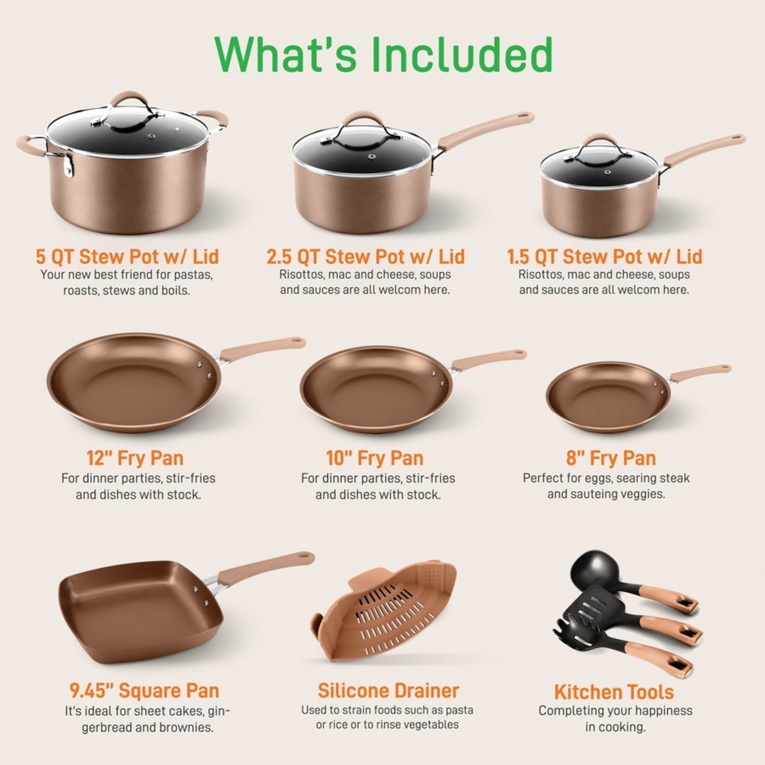 NutriChef 20-Piece Kitchenware Pots and Pans Set - 20 Pieces - Cooking, Frying, Sauce, Baking, Stew, Grilling, Soup, Pasta, Roasting - NCCW20S - Image 3