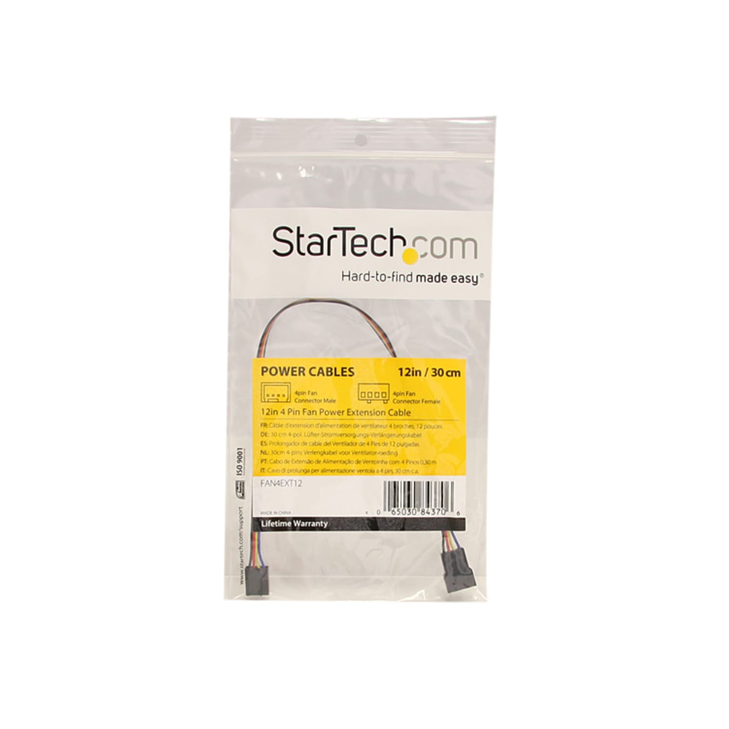 StarTech.com 12in 4 Pin Fan Power Extension Cable - Extend the connection distance of a 4-pin cooling fan by 12 inches - FAN4EXT12 - Image 5