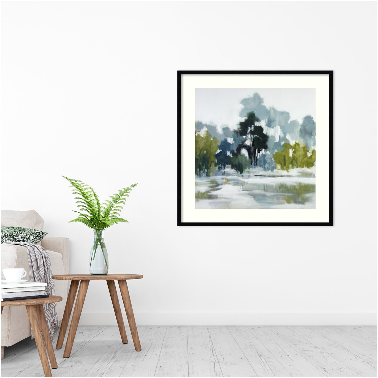 Amanti Art Pond Reflections by Jacqueline Ellens Wood Framed Wall Art Print, 33inW x 33inH, Black - Image 4