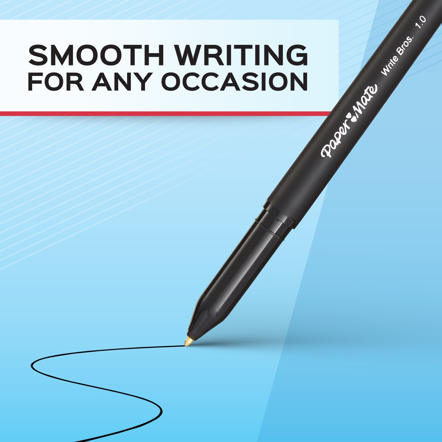 Paper Mate Write Bros. Ballpoint Stick Pens, Medium Point, 1.0mm, Black Barrel, Black Ink, Pack Of 60 - Image 4