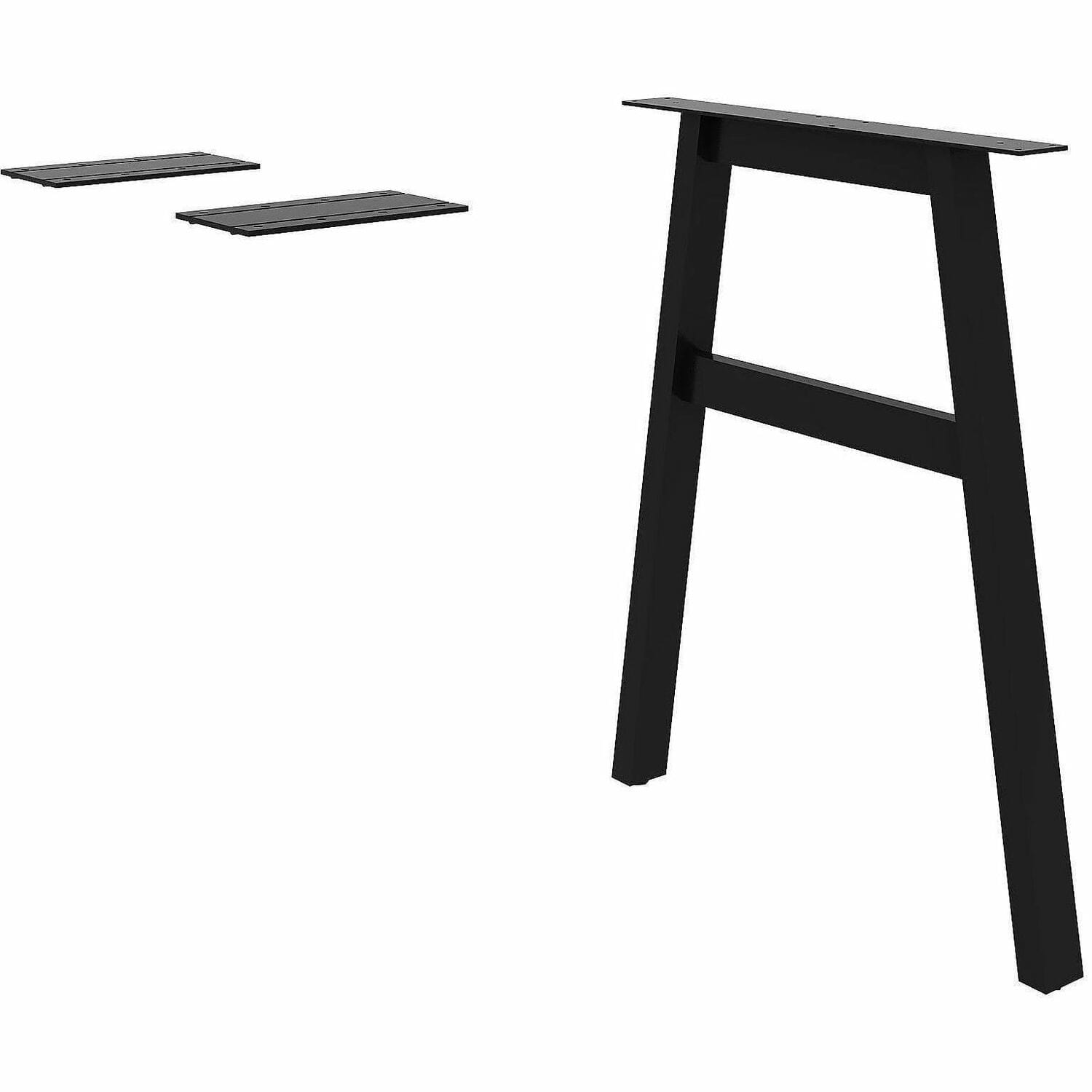 Lorell Adjustable Table Leg Bases & Returns, Assembly Required, Black, 1 / Each, 16288