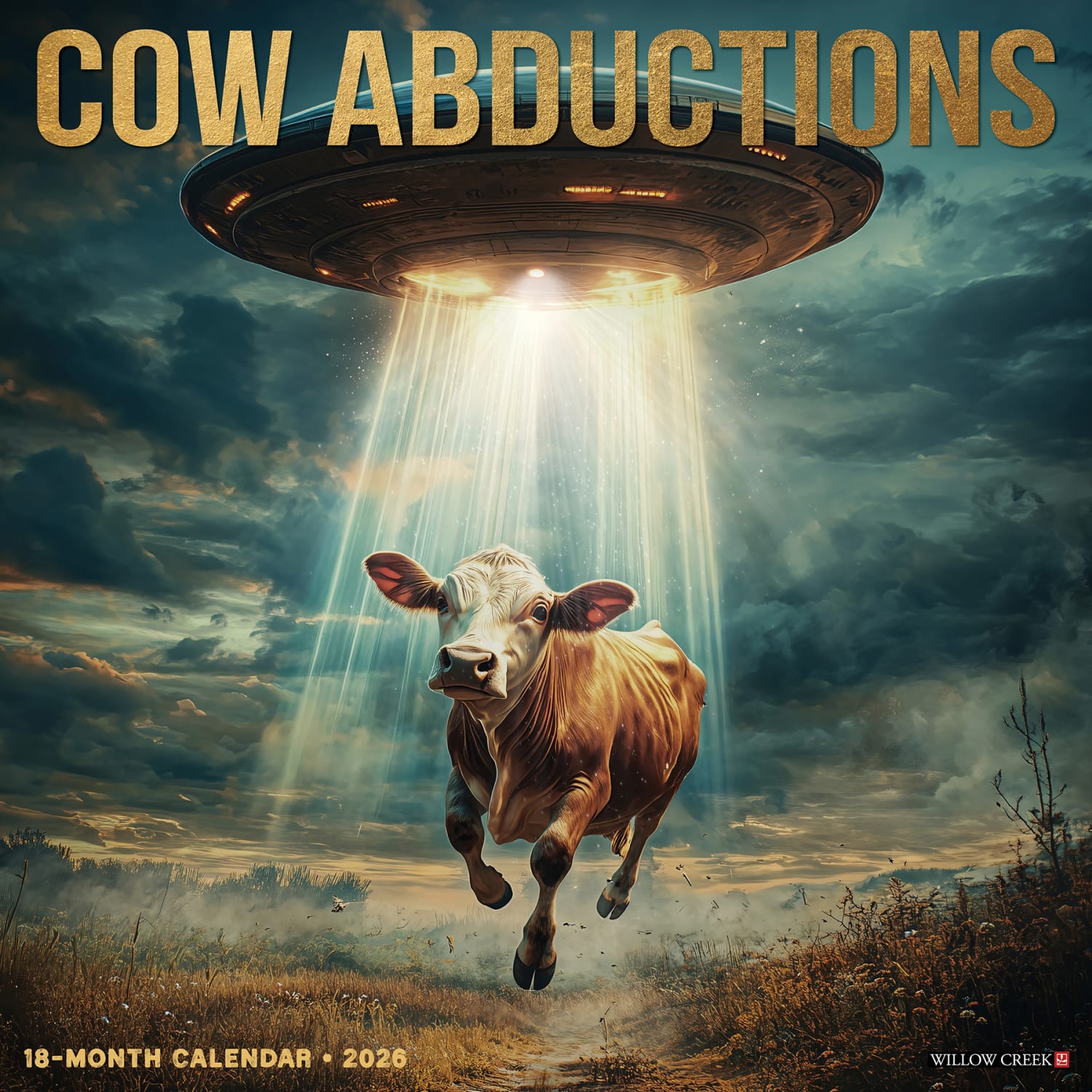 2026 Willow Creek Press Humor & Comics Monthly Wall Calendar, 12in x 12in, Cow Abductions, January To December, 50866 - Image 3