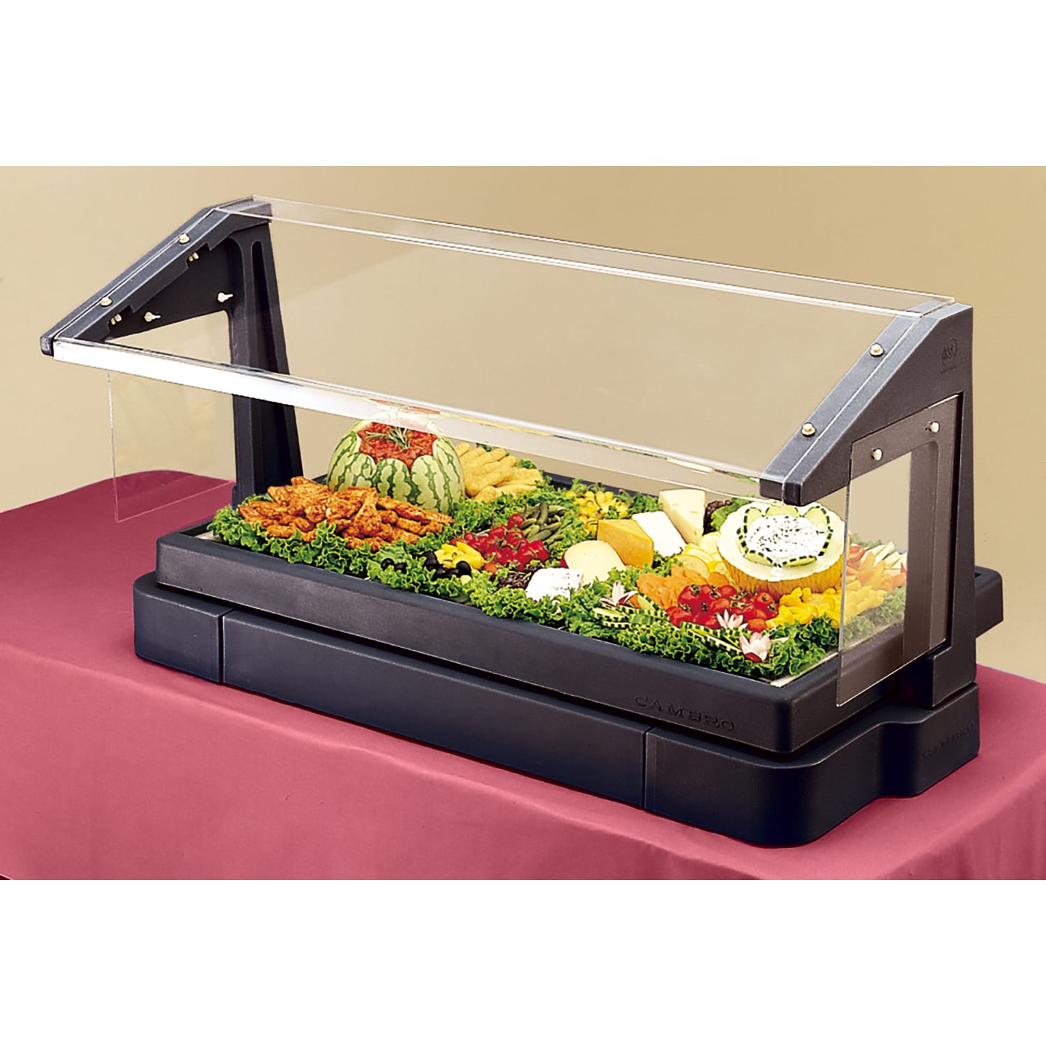Cambro Buffet Bar With Sneeze Guard, 24-1/2inH x 24-1/8inW x 48inD, Black - Image 3