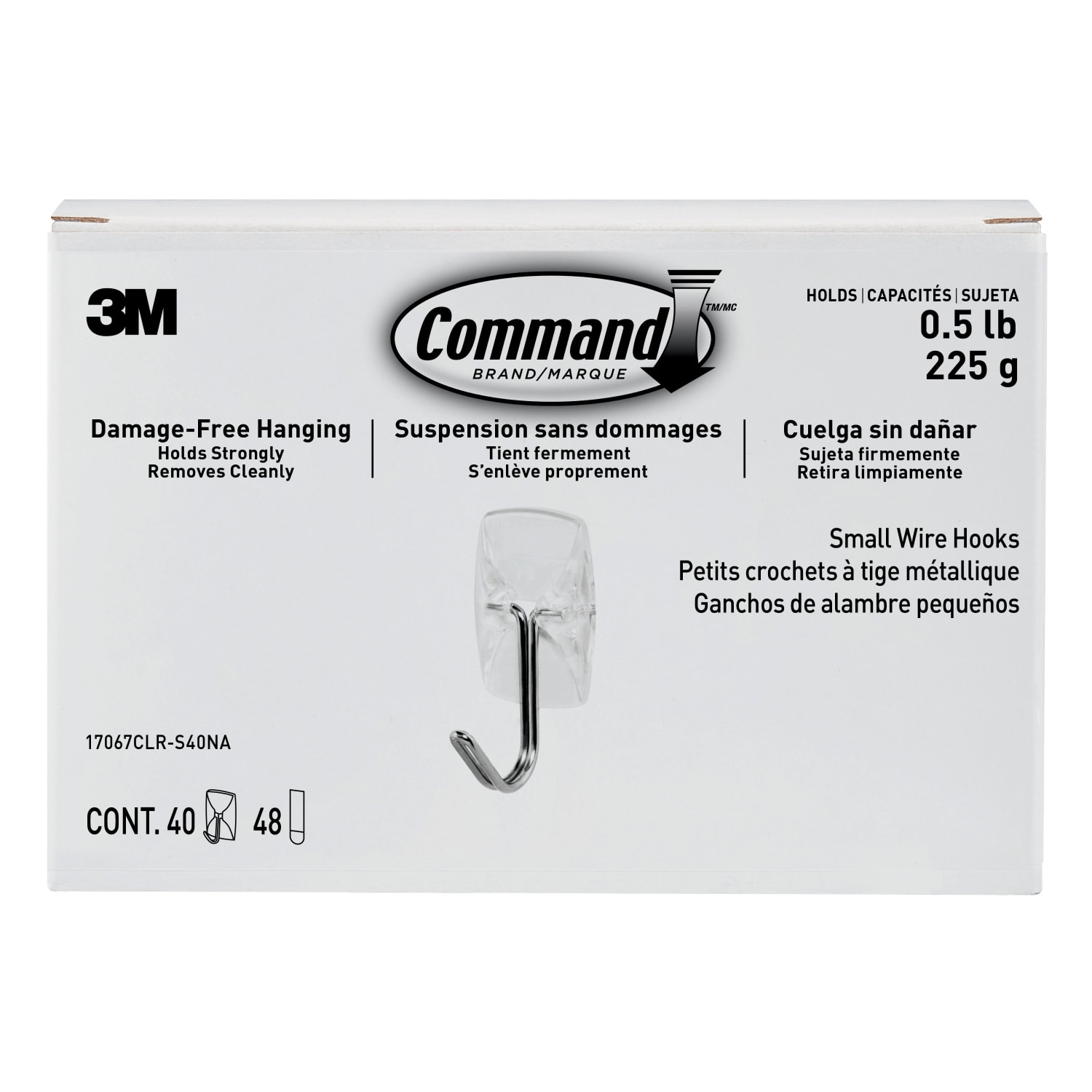 Command Small Wire Hooks, 40 Hooks, 48 Clear Adhesive Strips, Damage Free Hanging Picture Hangers, No Tools Wall Hanging Strips For Living Spaces - Image 3