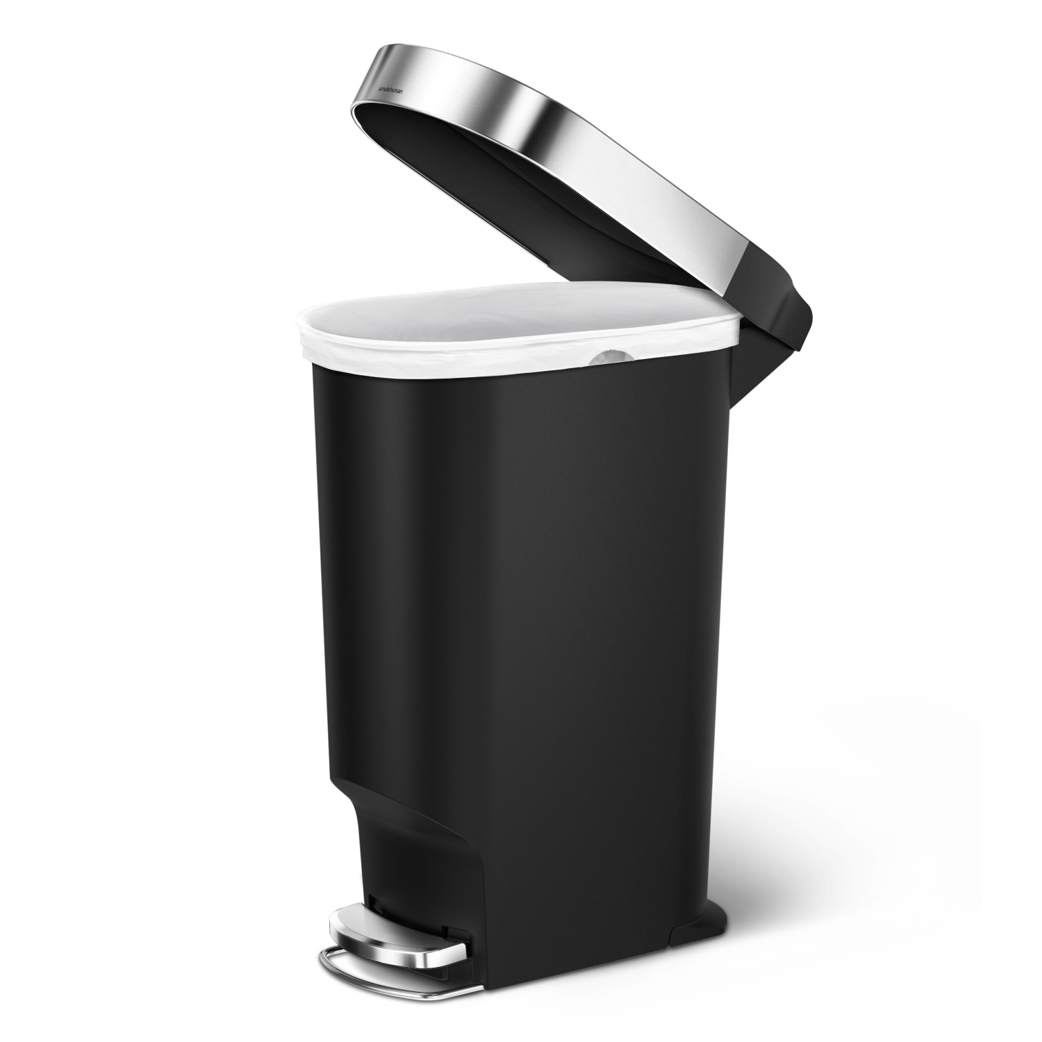 simplehuman Slim Trash Can, 10.57 Gallons, Black - Image 3