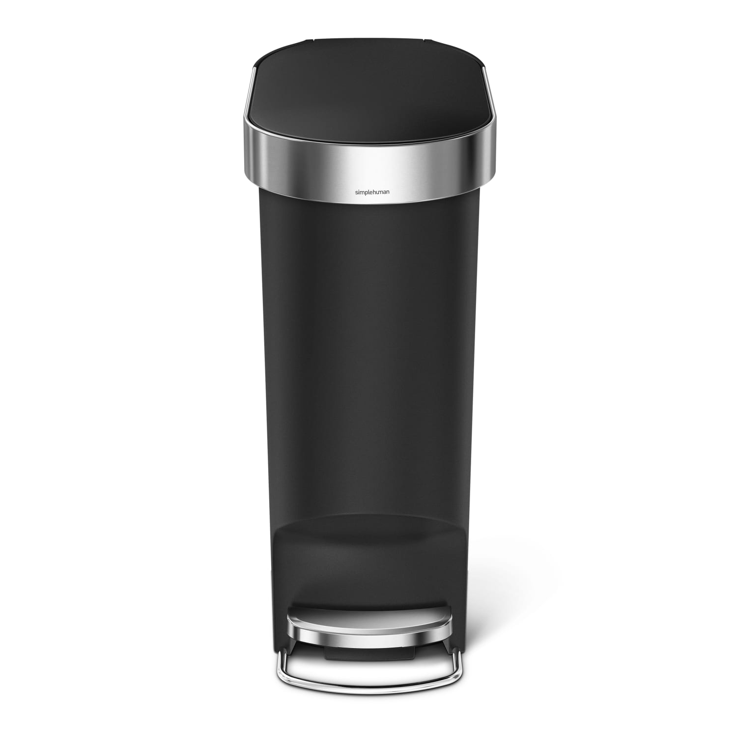 simplehuman Slim Trash Can, 10.57 Gallons, Black - Image 4
