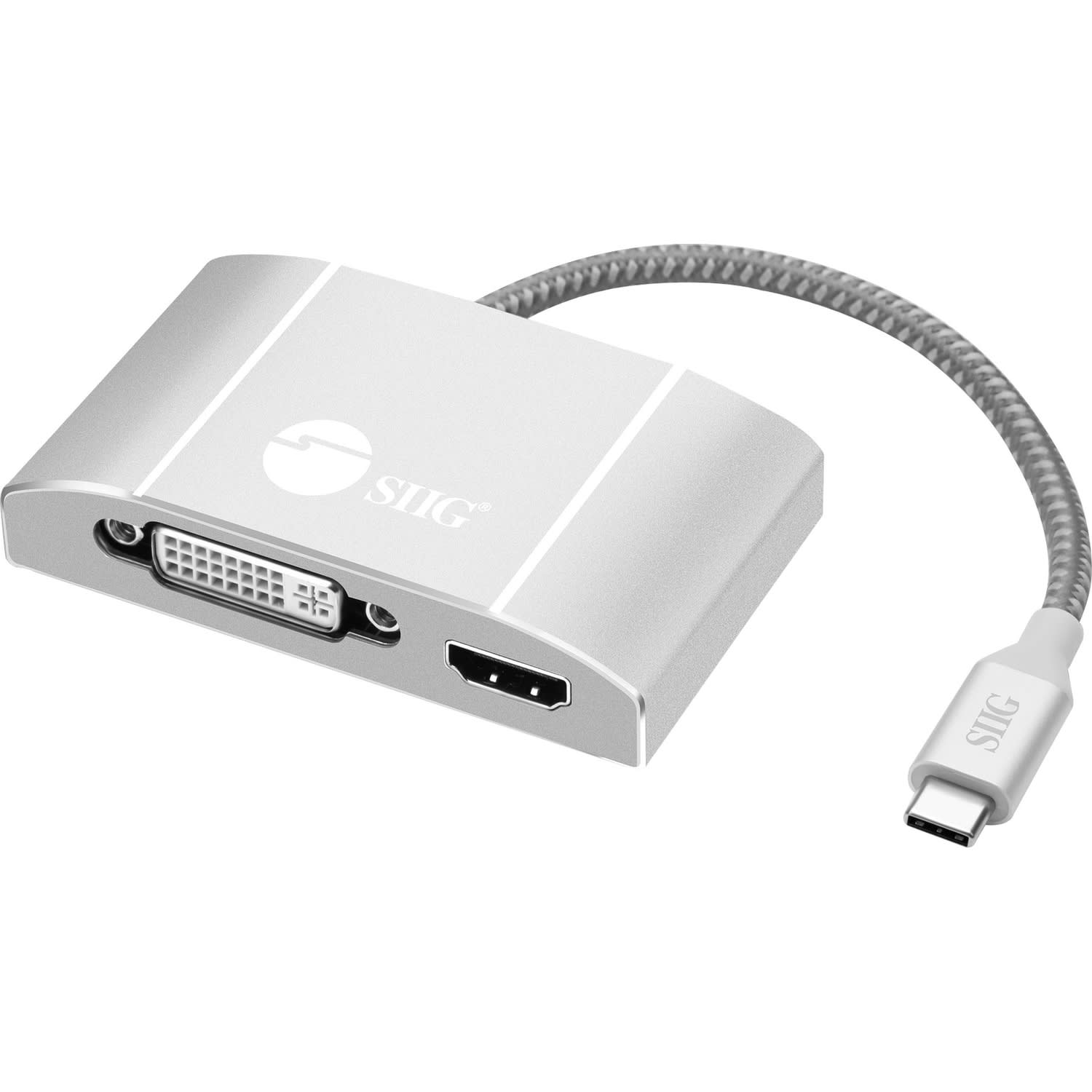 SIIG USB-C to 3-in-1 Multiport Video Adapter with PD Charging - DVI/HDMI/VGA -  - CBTC0911S1